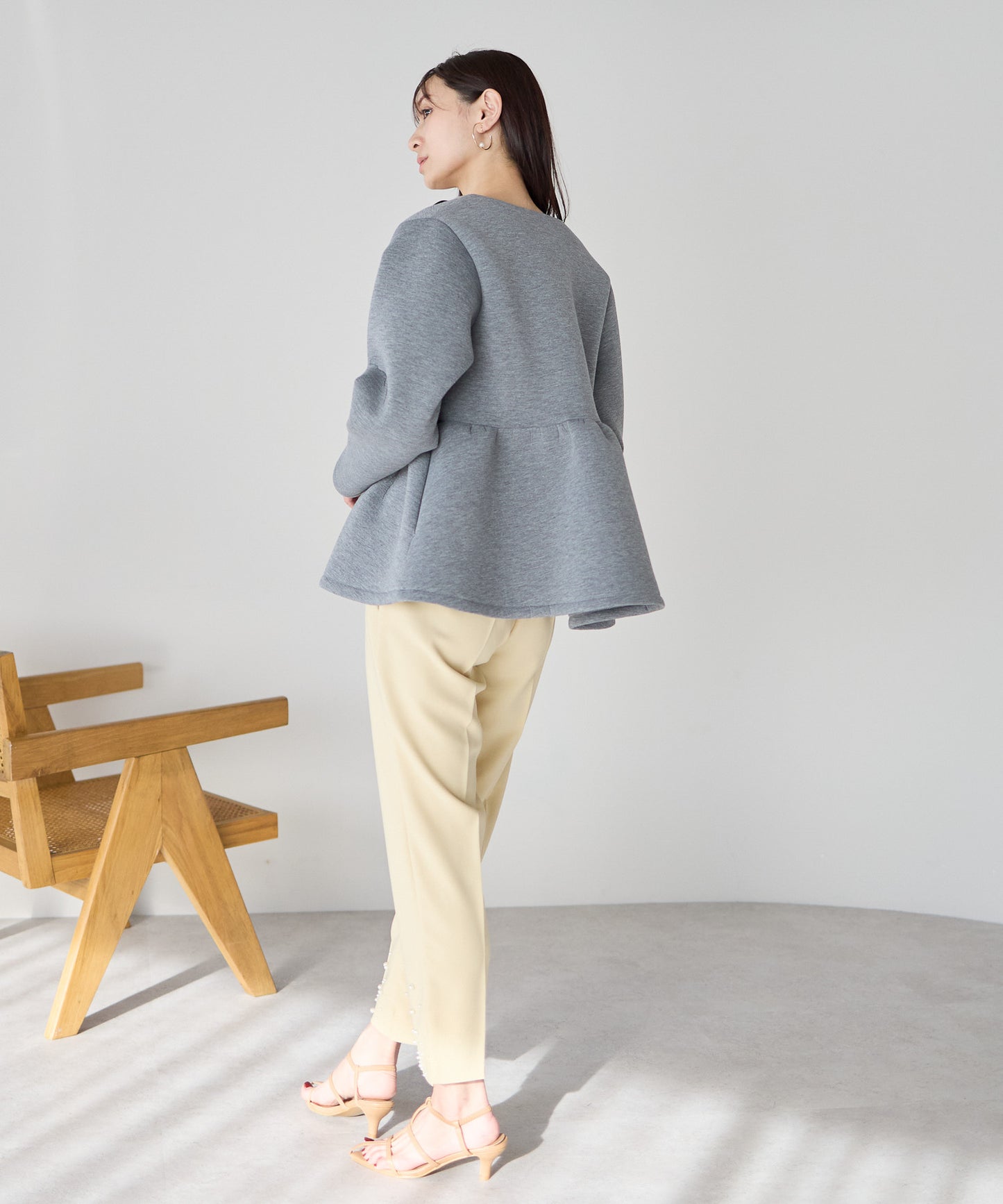 【1月25日(日)20時〜新発売】予約販売フロントフリルペプラムジャケット