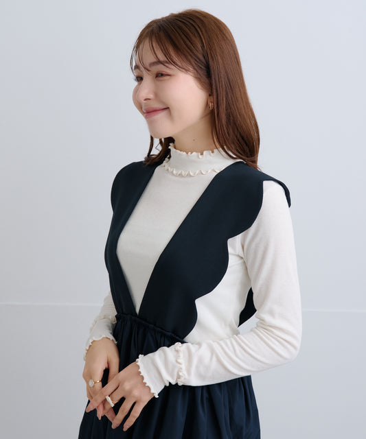 【2月22日(日)20時〜新発売】ソフトタッチリブフリルトップス