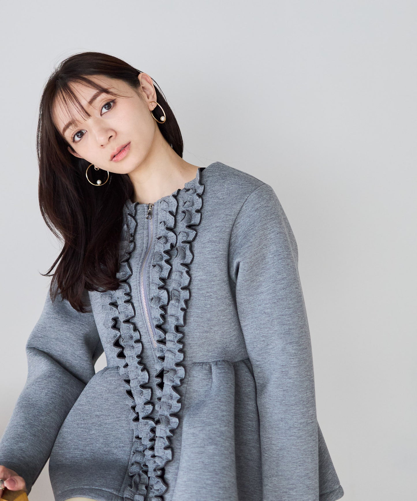 【1月25日(日)20時〜新発売】予約販売フロントフリルペプラムジャケット