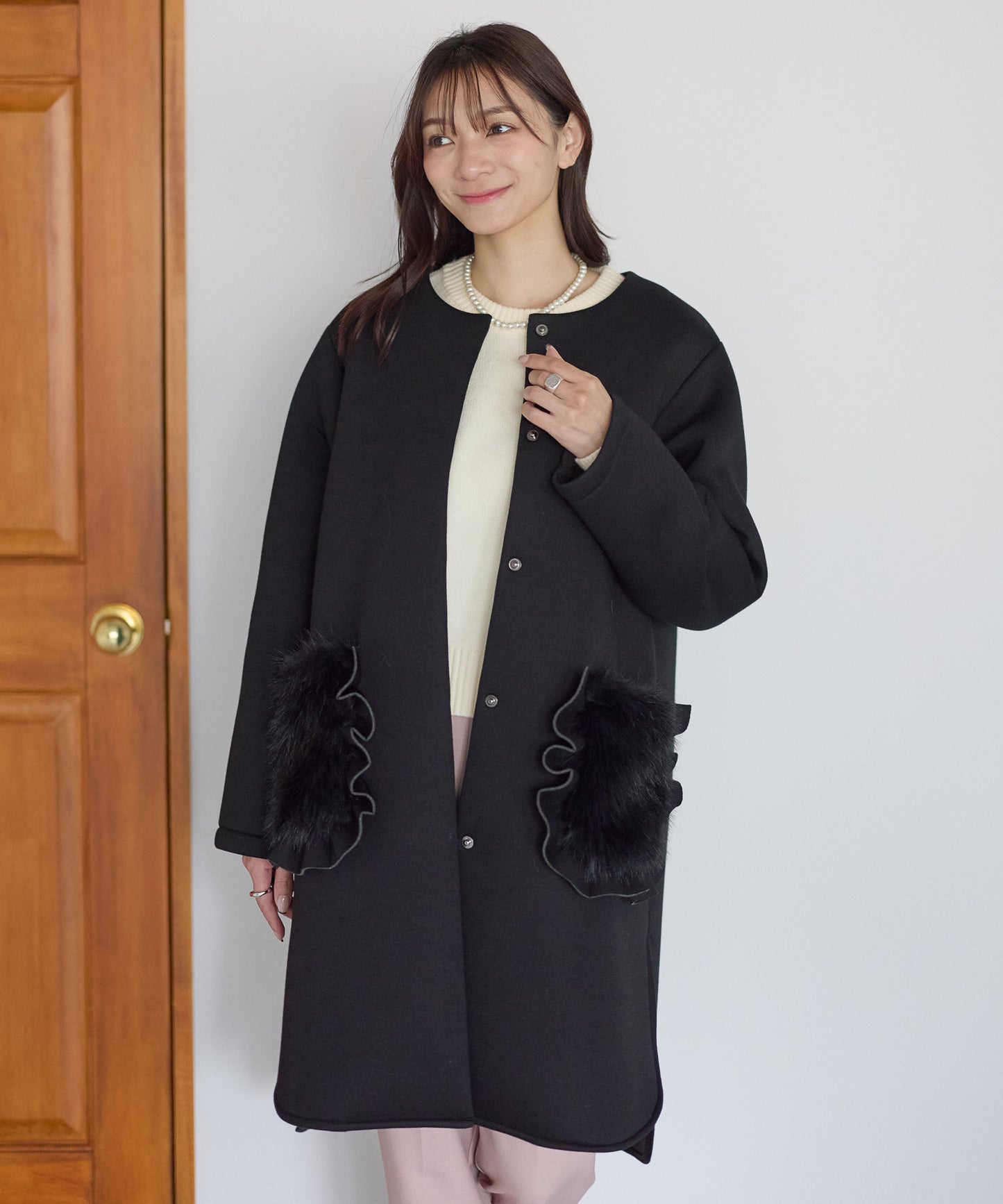 【12月5日(金)13時〜新発売】フリルファーポケットコート