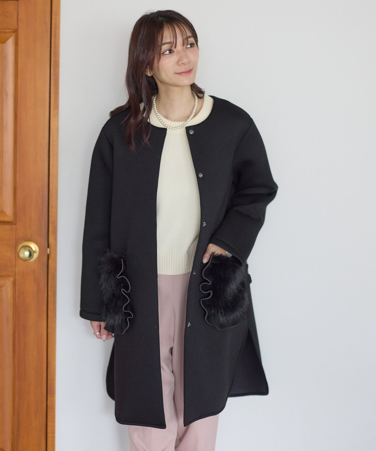 【12月5日(金)13時〜新発売】フリルファーポケットコート