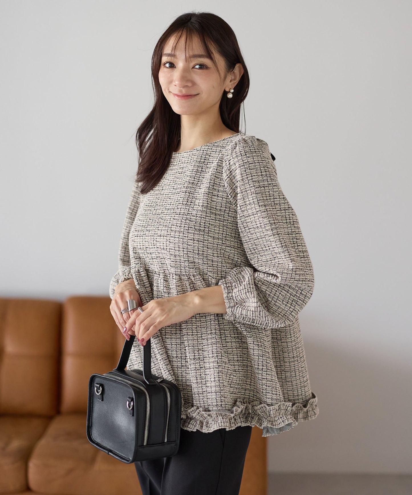 【11月9日(日)20時〜新発売】クラシカルリボンツイードトップス