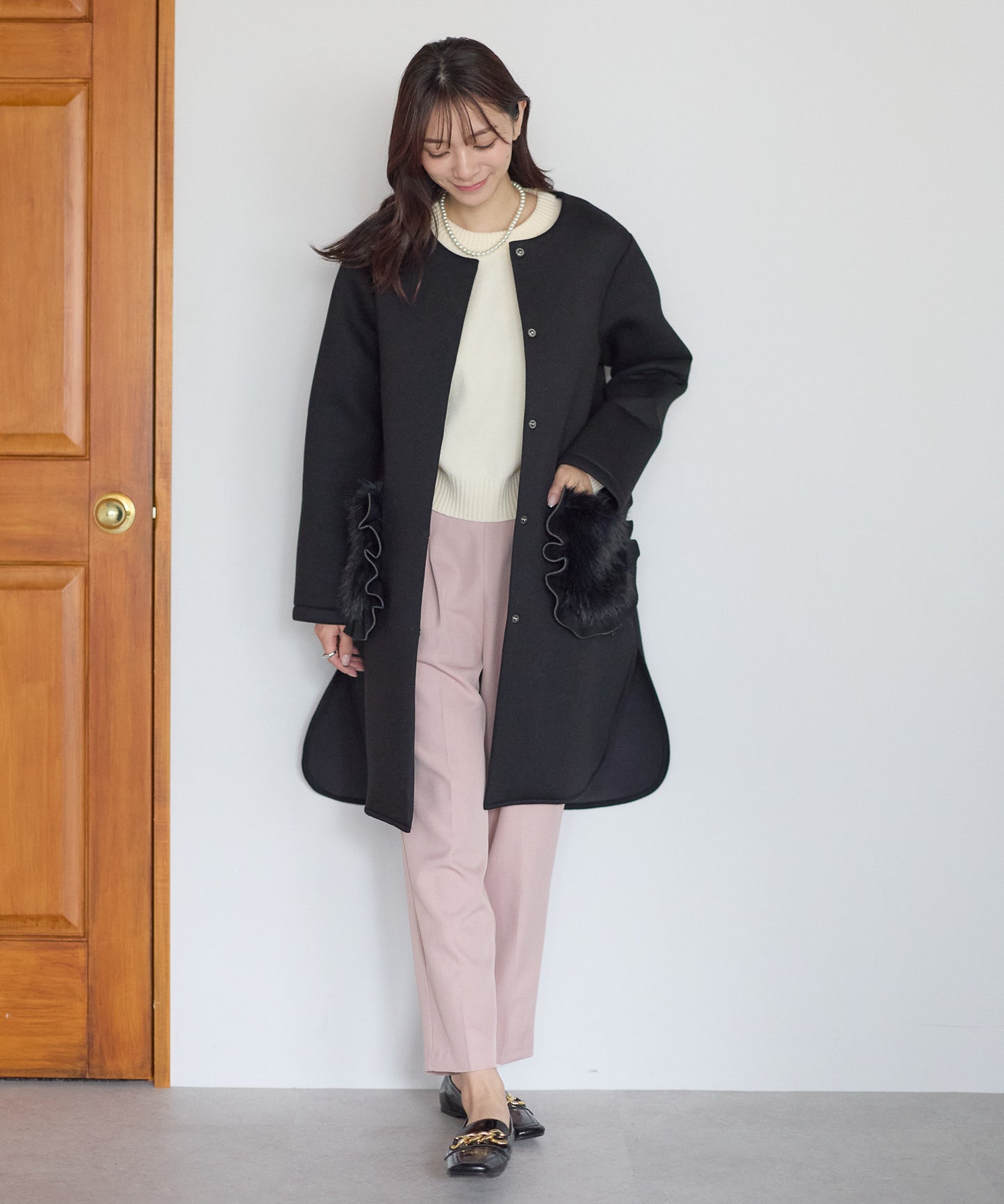 【12月5日(金)13時〜新発売】フリルファーポケットコート