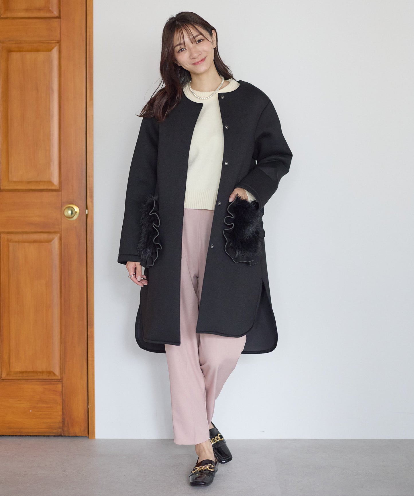 【12月5日(金)13時〜新発売】フリルファーポケットコート