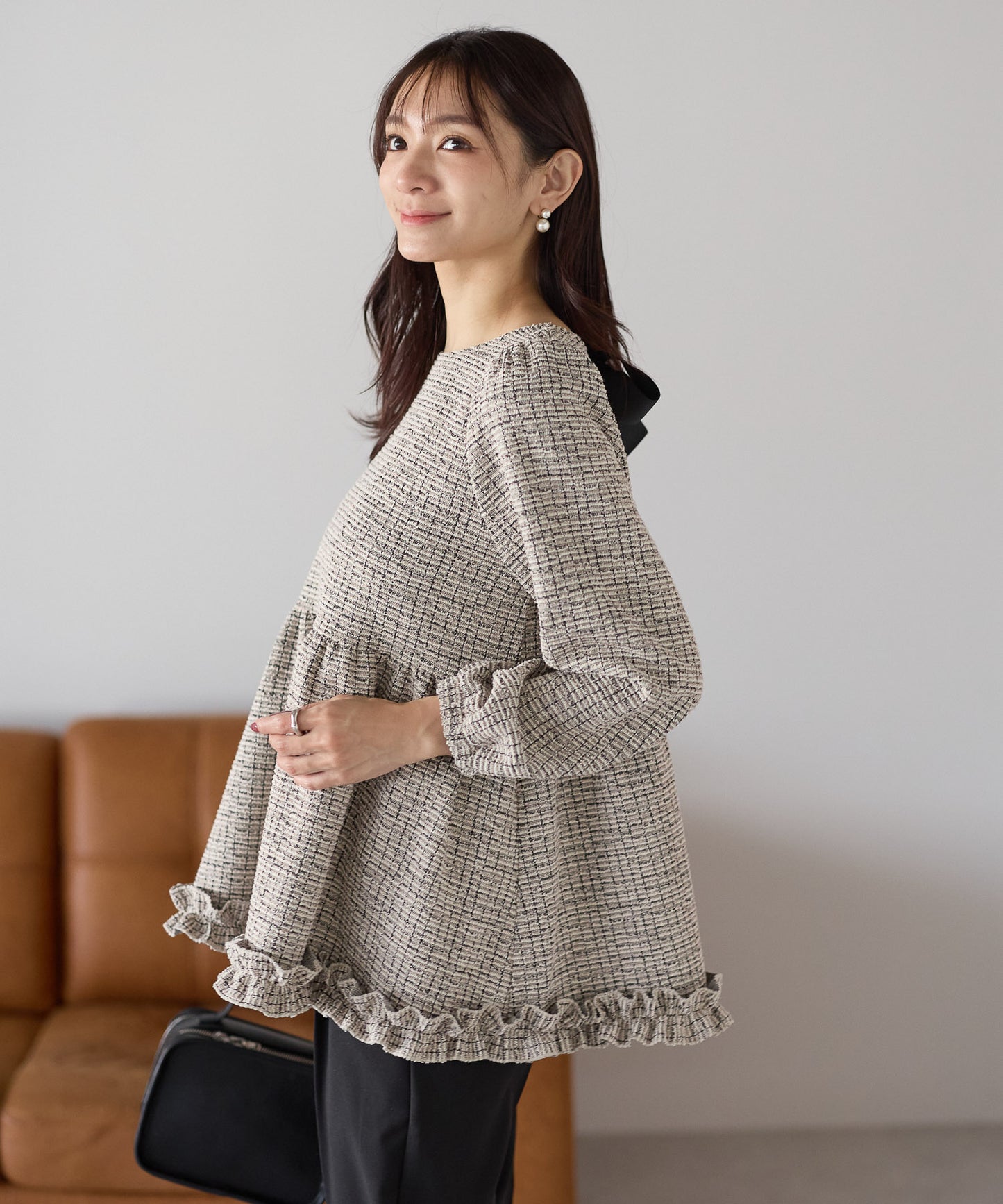 【11月9日(日)20時〜新発売】クラシカルリボンツイードトップス