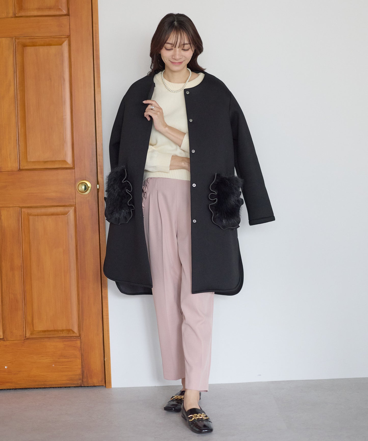 【12月5日(金)13時〜新発売】フリルファーポケットコート