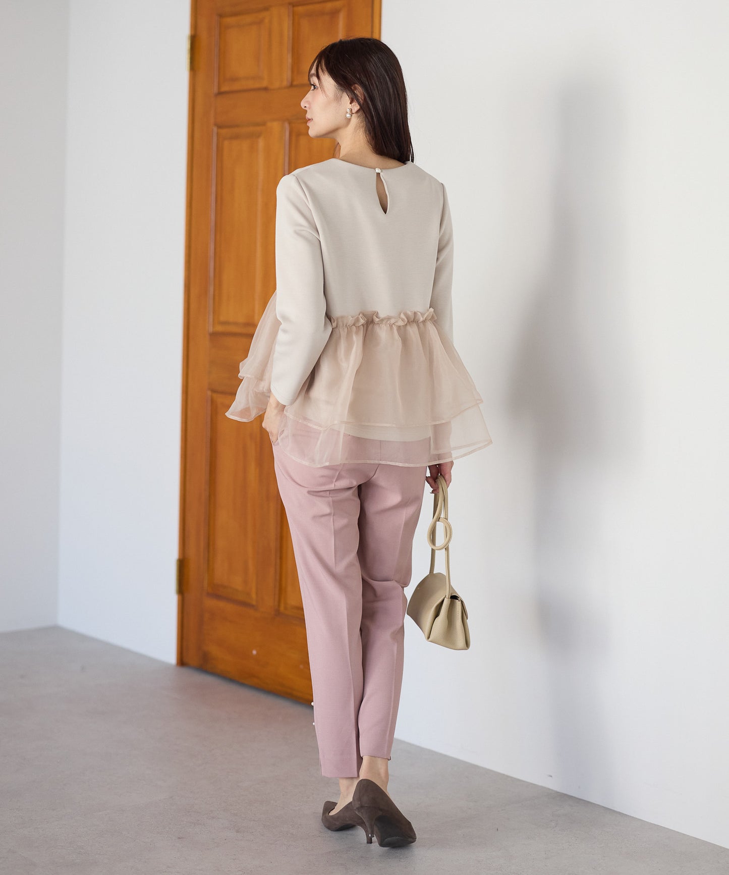 【11月9日(日)20時〜新発売】チュールペプラム裏起毛トップス(11月末頃発送）