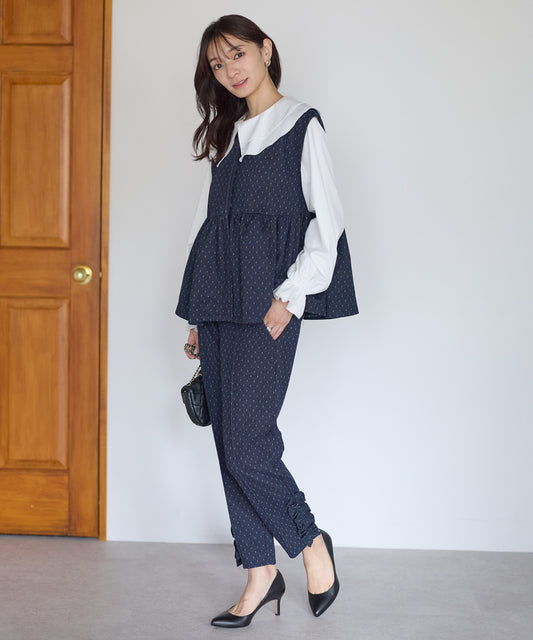 【公式オンライン限定お得なセット20%割引】スノードットペプラムベスト＆パンツのセット/公式オンライン限定