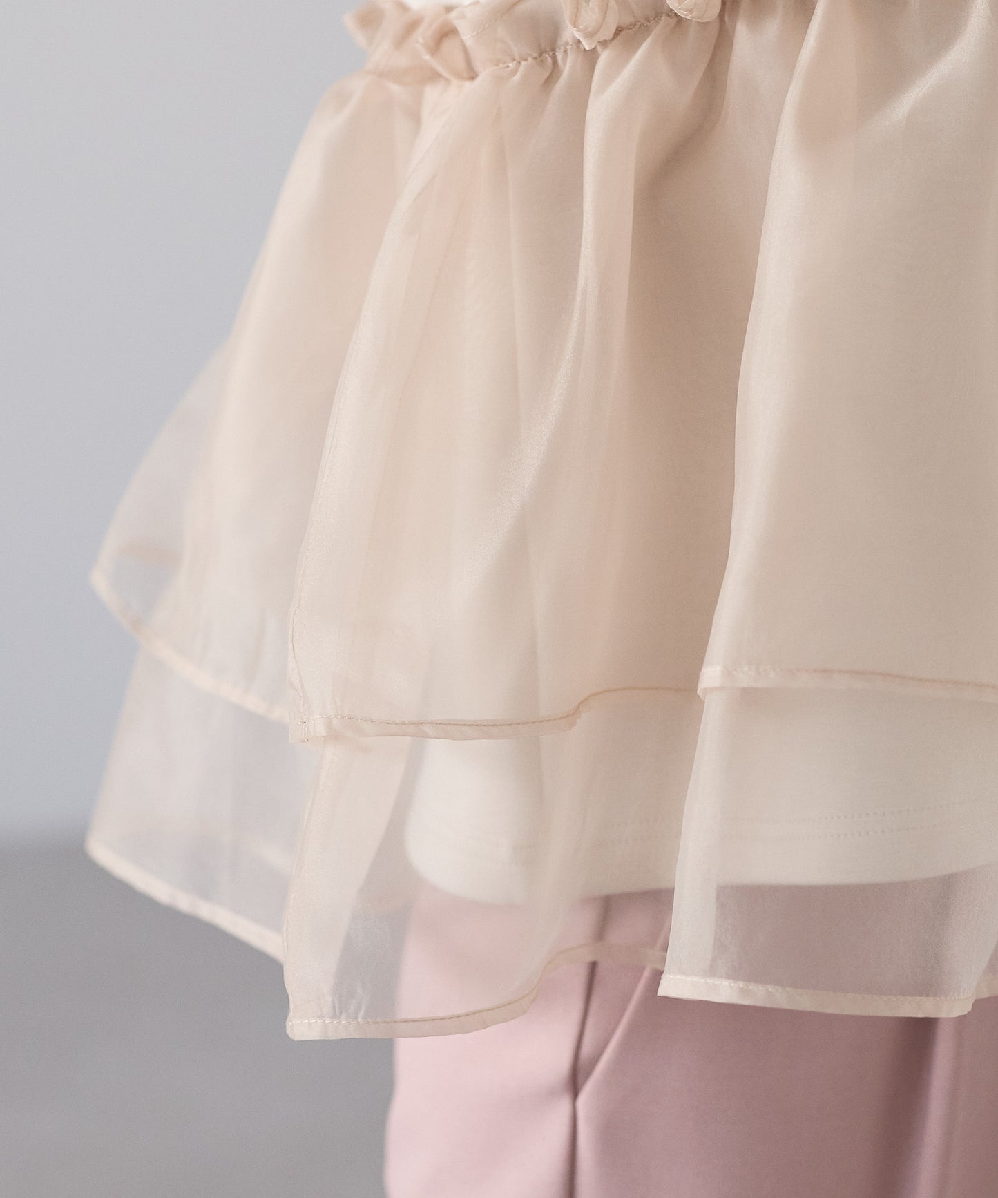 【11月9日(日)20時〜新発売】チュールペプラム裏起毛トップス(11月末頃発送）