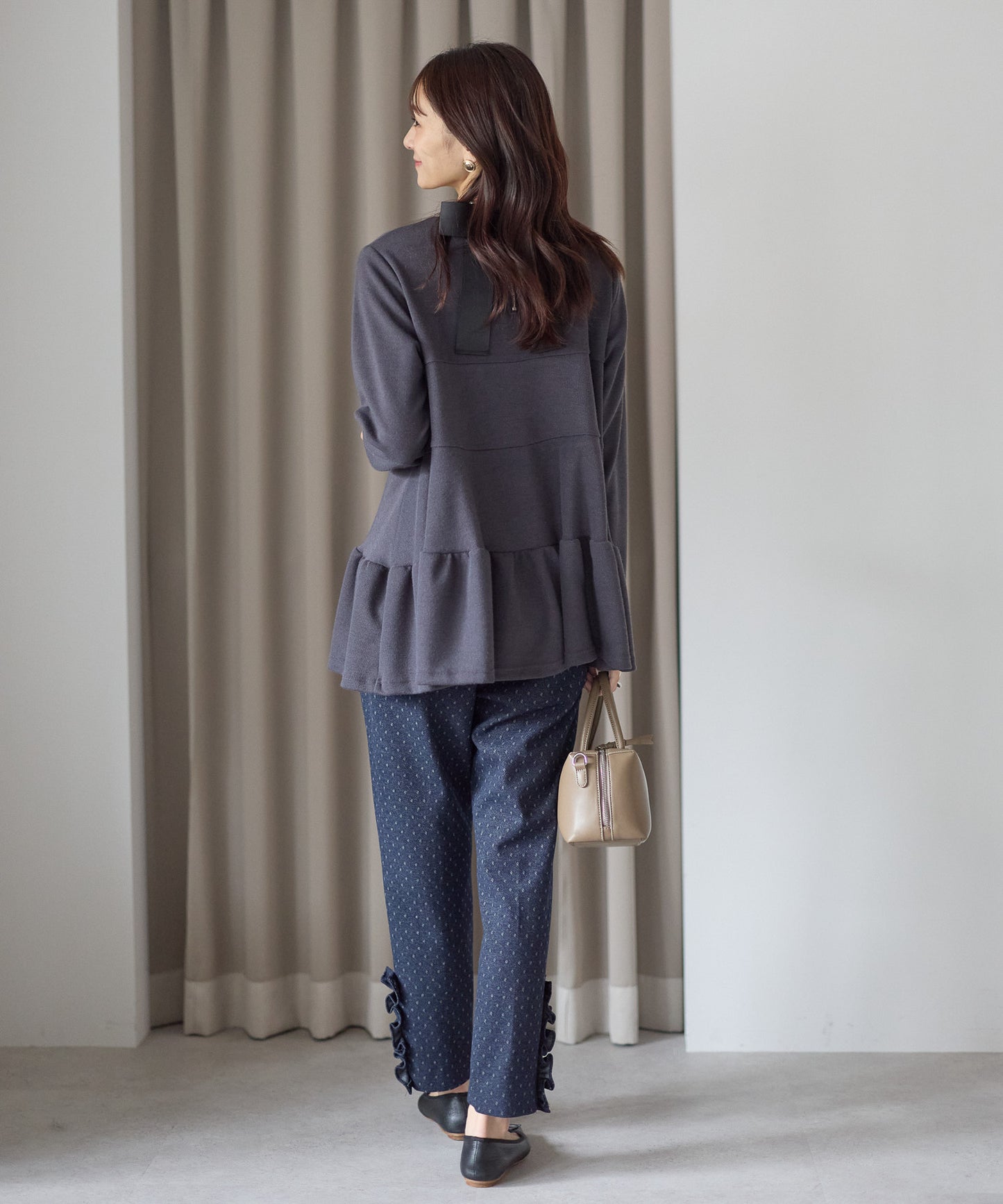 【1月11日(日)20時〜新発売】スノードットフリルテーパードパンツ