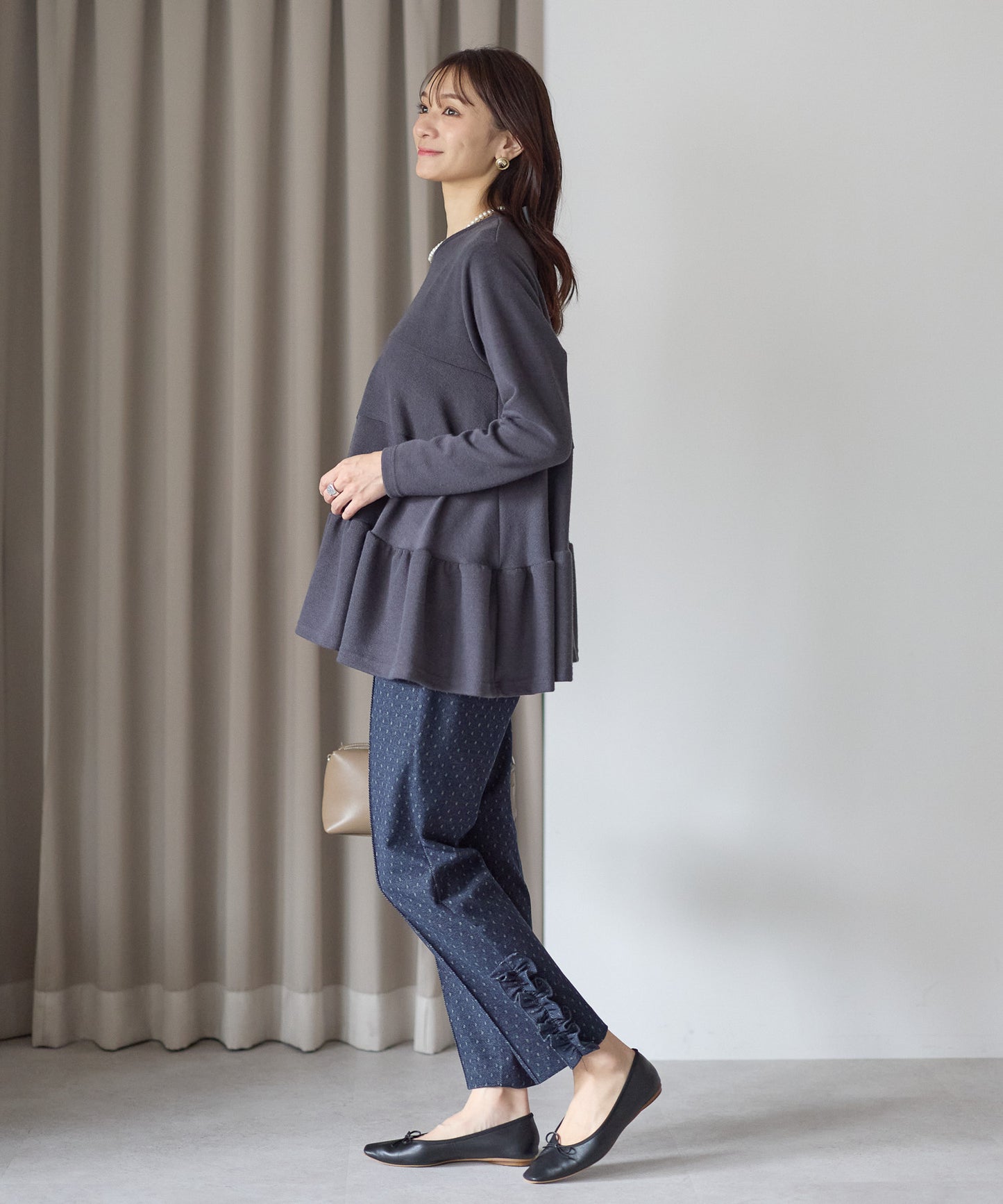 【1月11日(日)20時〜新発売】スノードットフリルテーパードパンツ