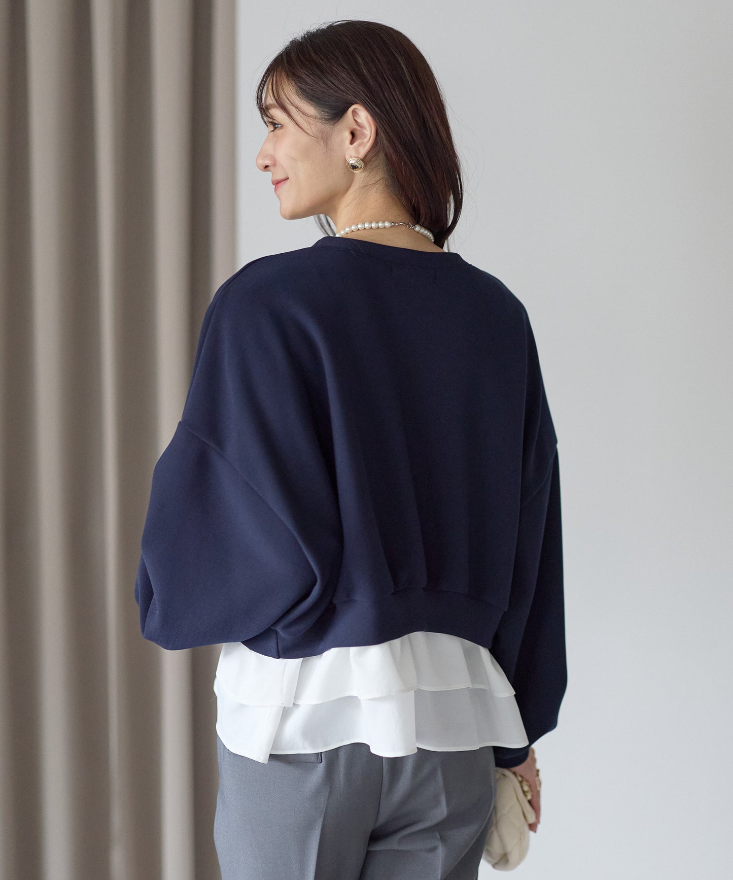 【12月5日(金)13時〜新発売】裏起毛フリルレイヤードトップス　