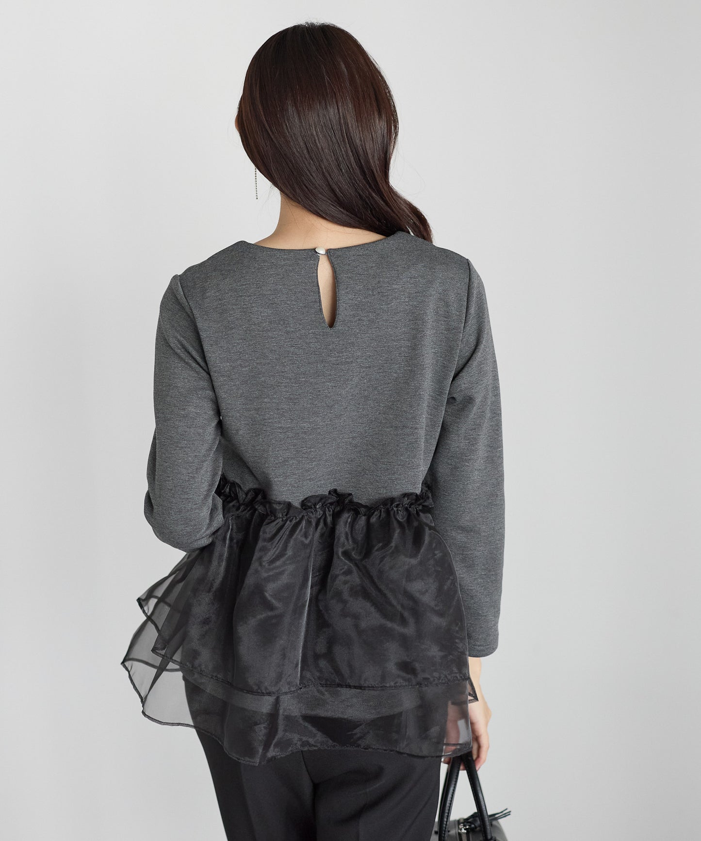 【11月9日(日)20時〜新発売】チュールペプラム裏起毛トップス(11月末頃発送）