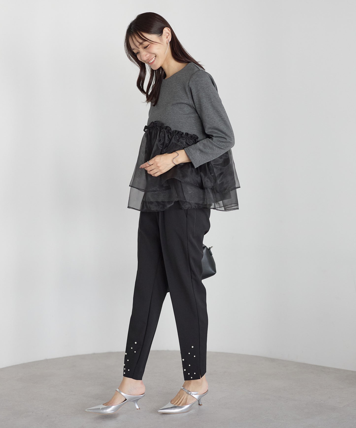 【11月9日(日)20時〜新発売】チュールペプラム裏起毛トップス(11月末頃発送）