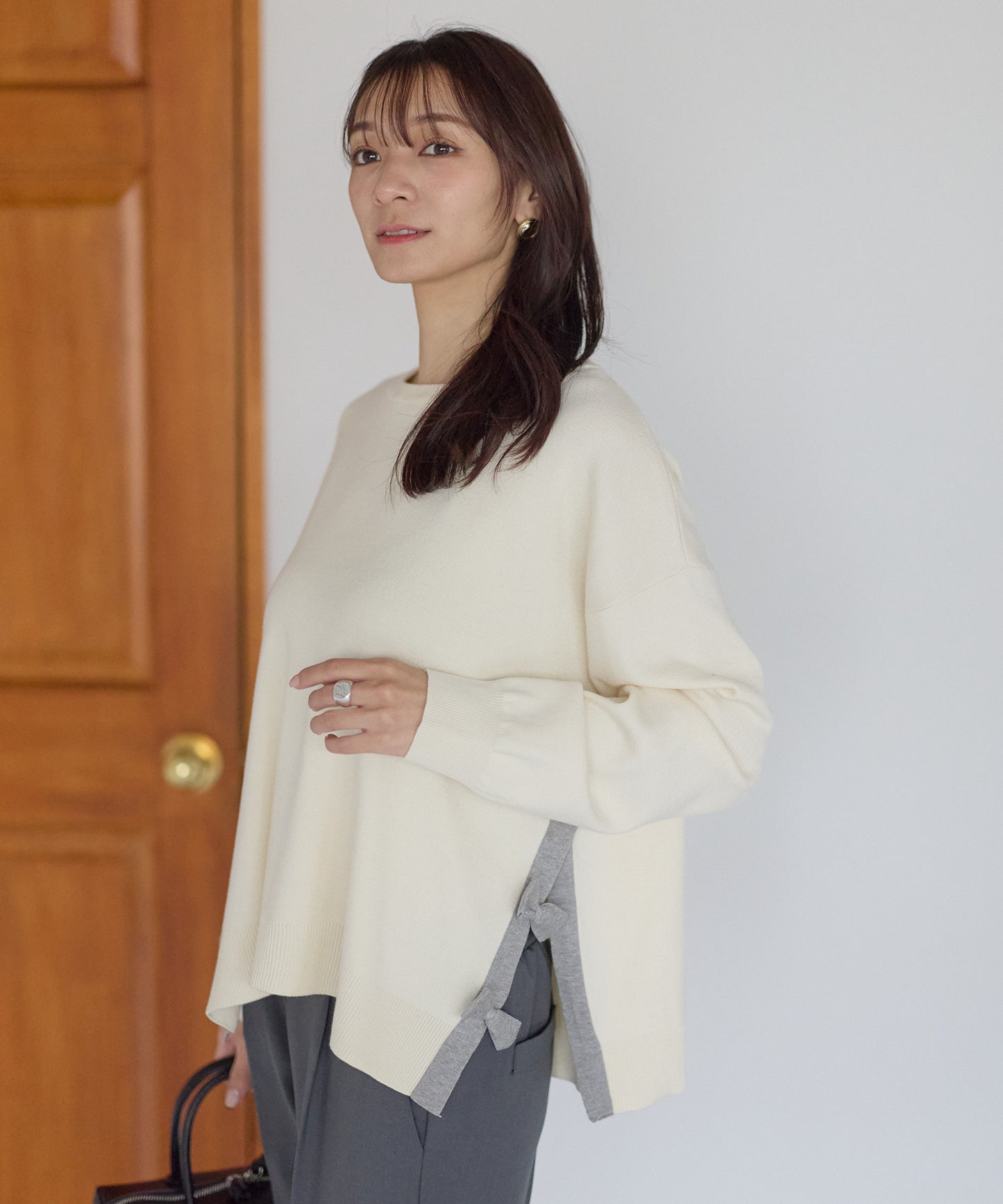 【11月28日(金)13時〜新発売】サイドリボンニット