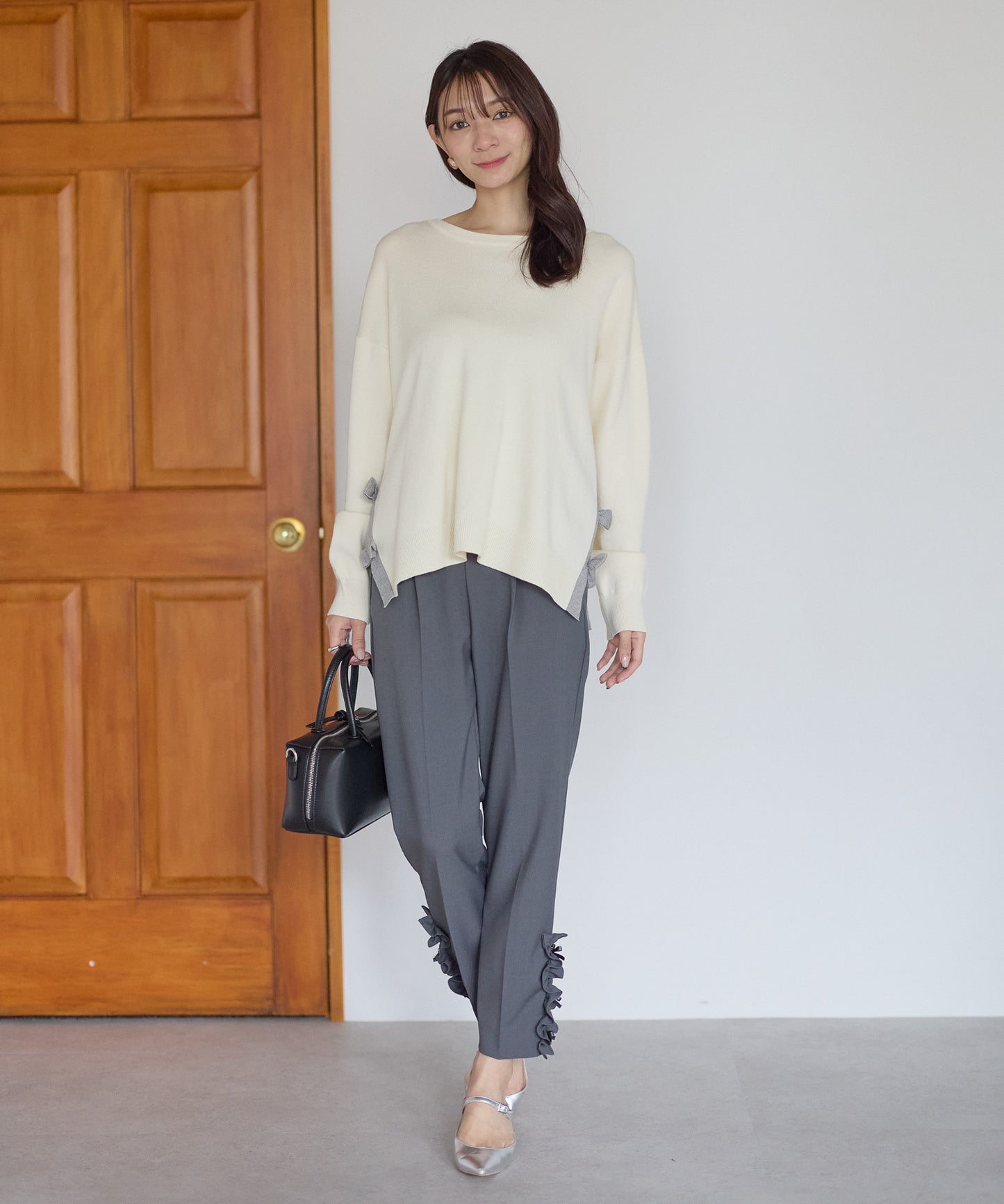 【11月28日(金)13時〜新発売】サイドリボンニット