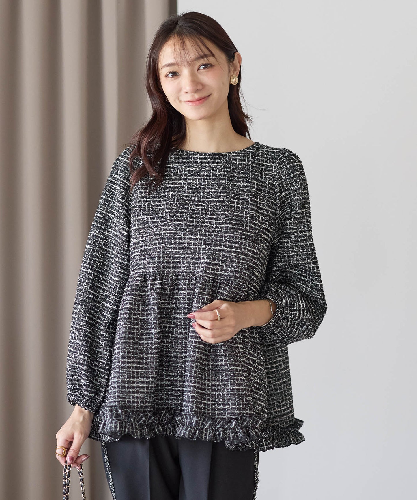 【11月9日(日)20時〜新発売】クラシカルリボンツイードトップス