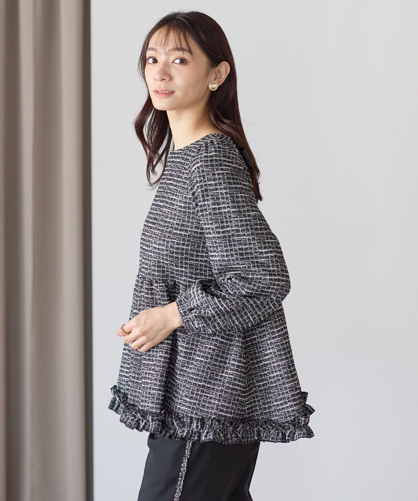 【11月9日(日)20時〜新発売】クラシカルリボンツイードトップス