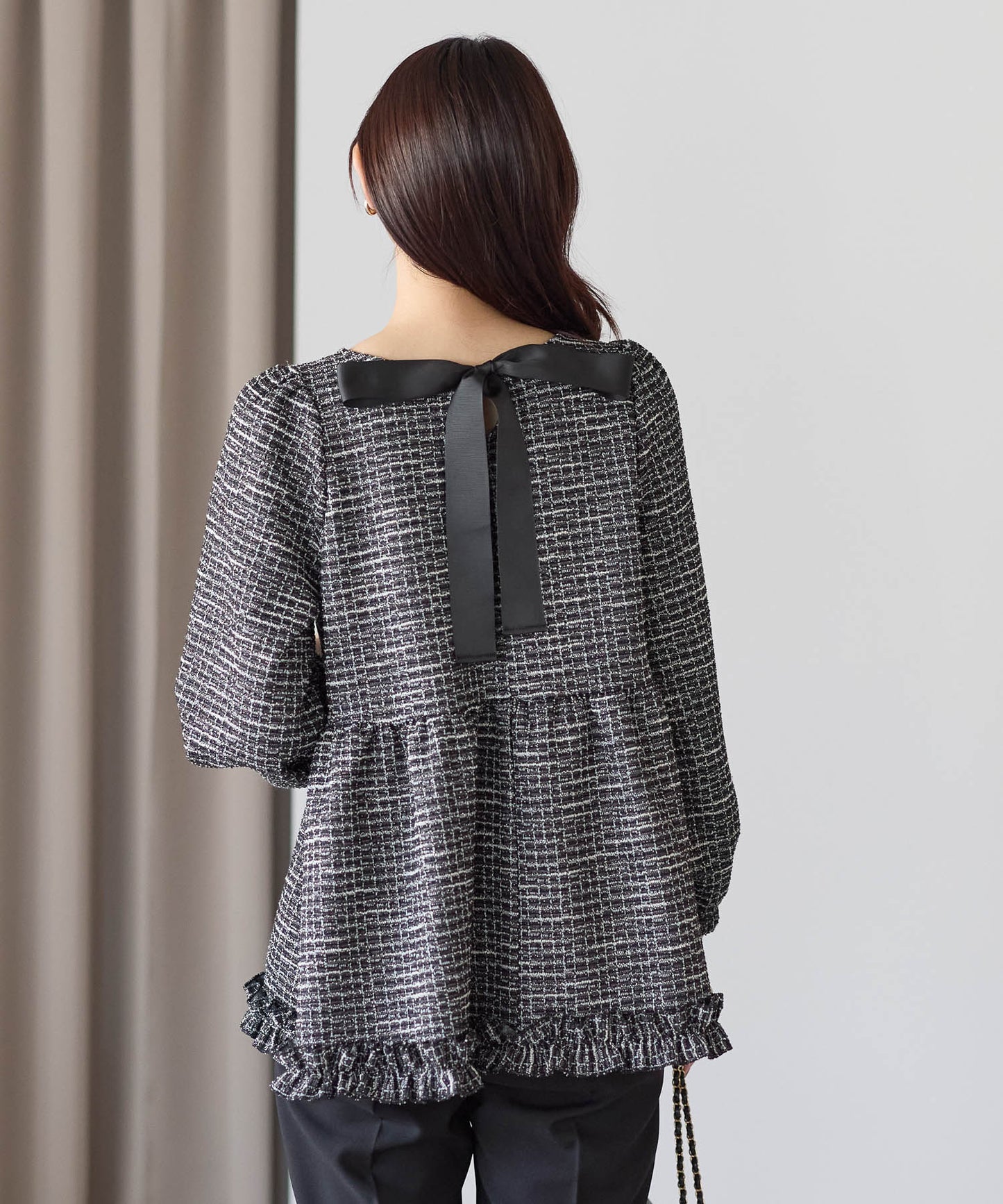 【11月9日(日)20時〜新発売】クラシカルリボンツイードトップス