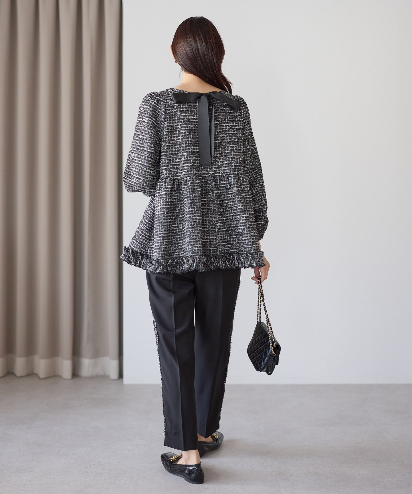 【11月9日(日)20時〜新発売】クラシカルリボンツイードトップス