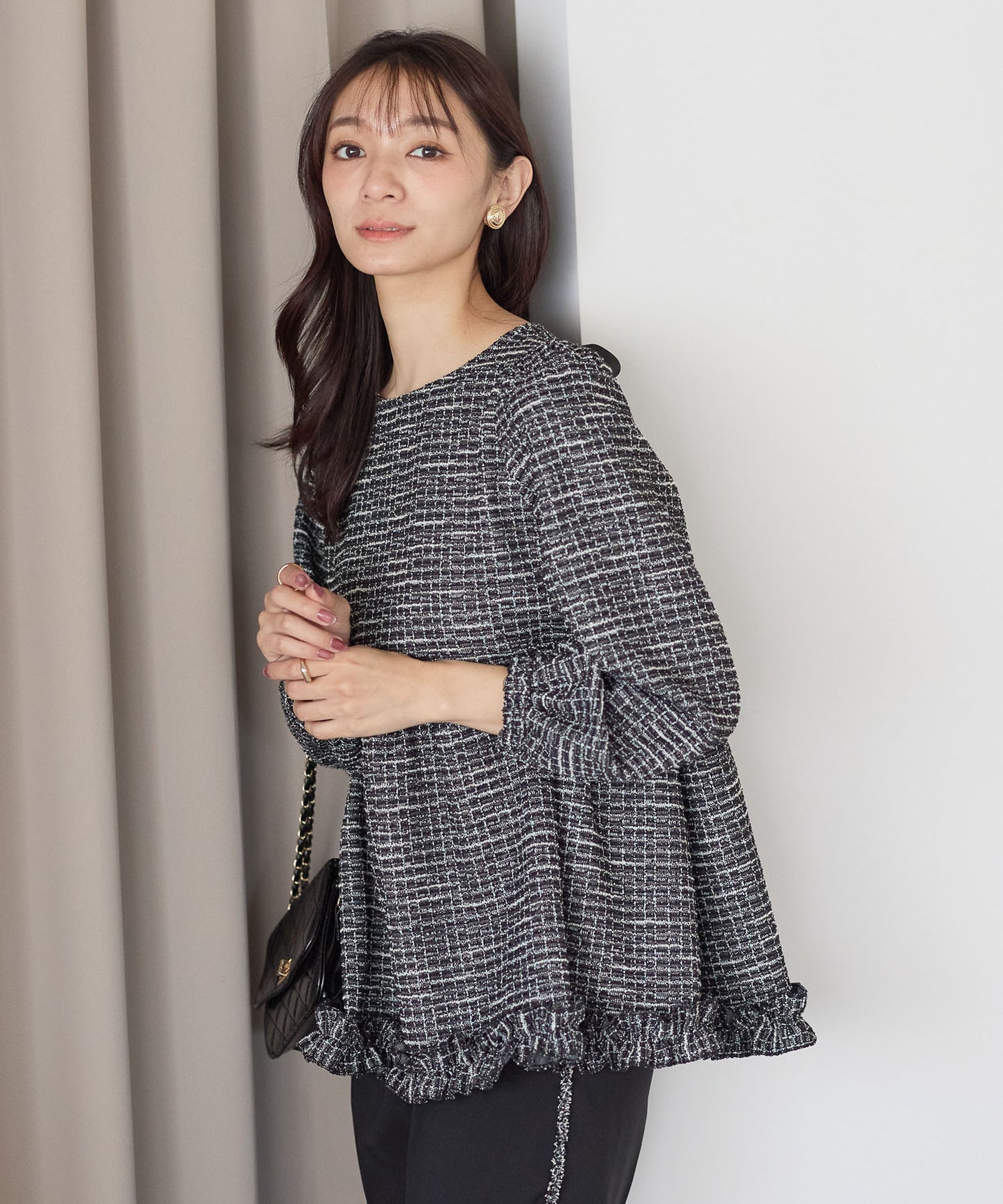 【11月9日(日)20時〜新発売】クラシカルリボンツイードトップス