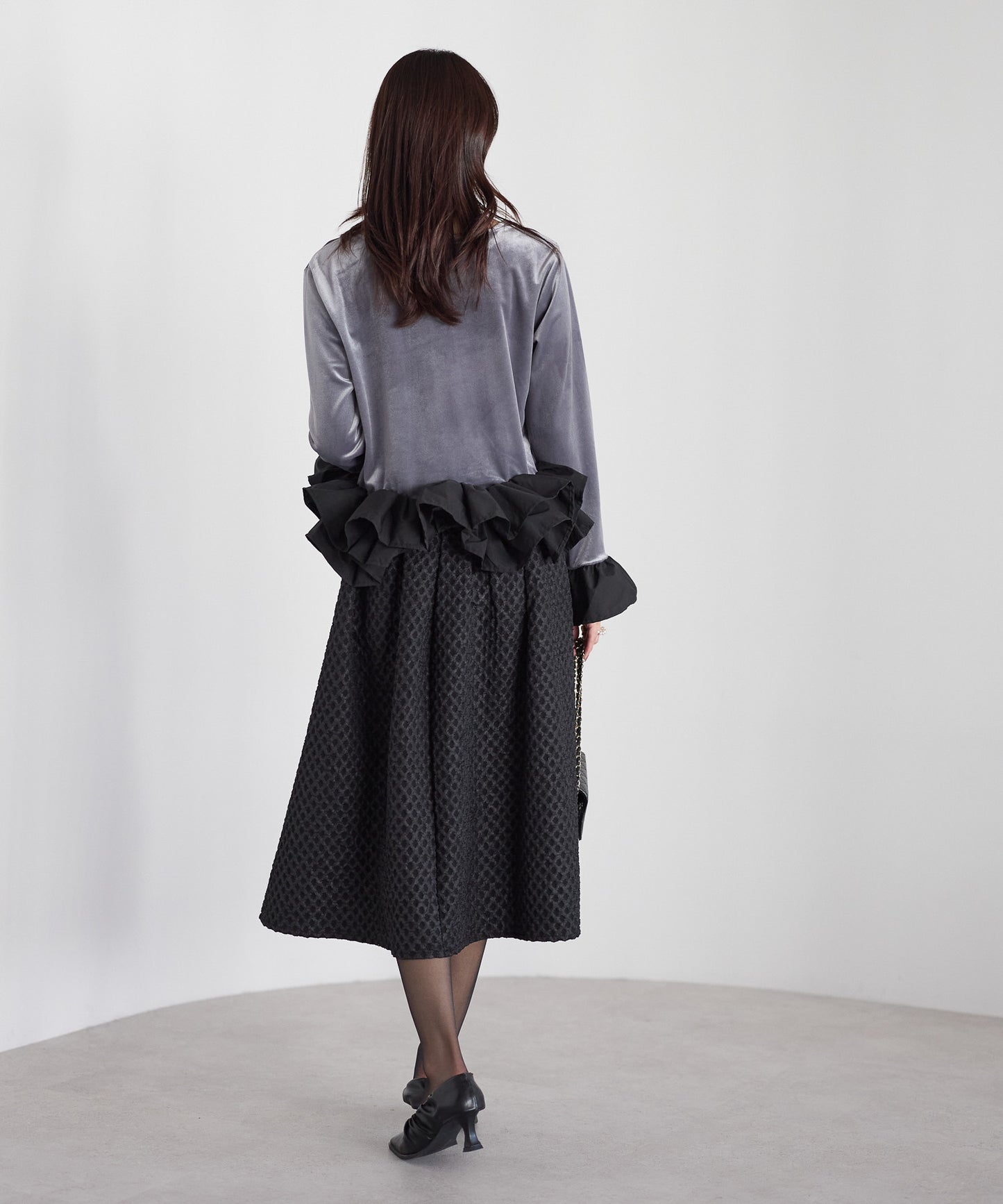 ラッフルヘムベロアトップス　　　