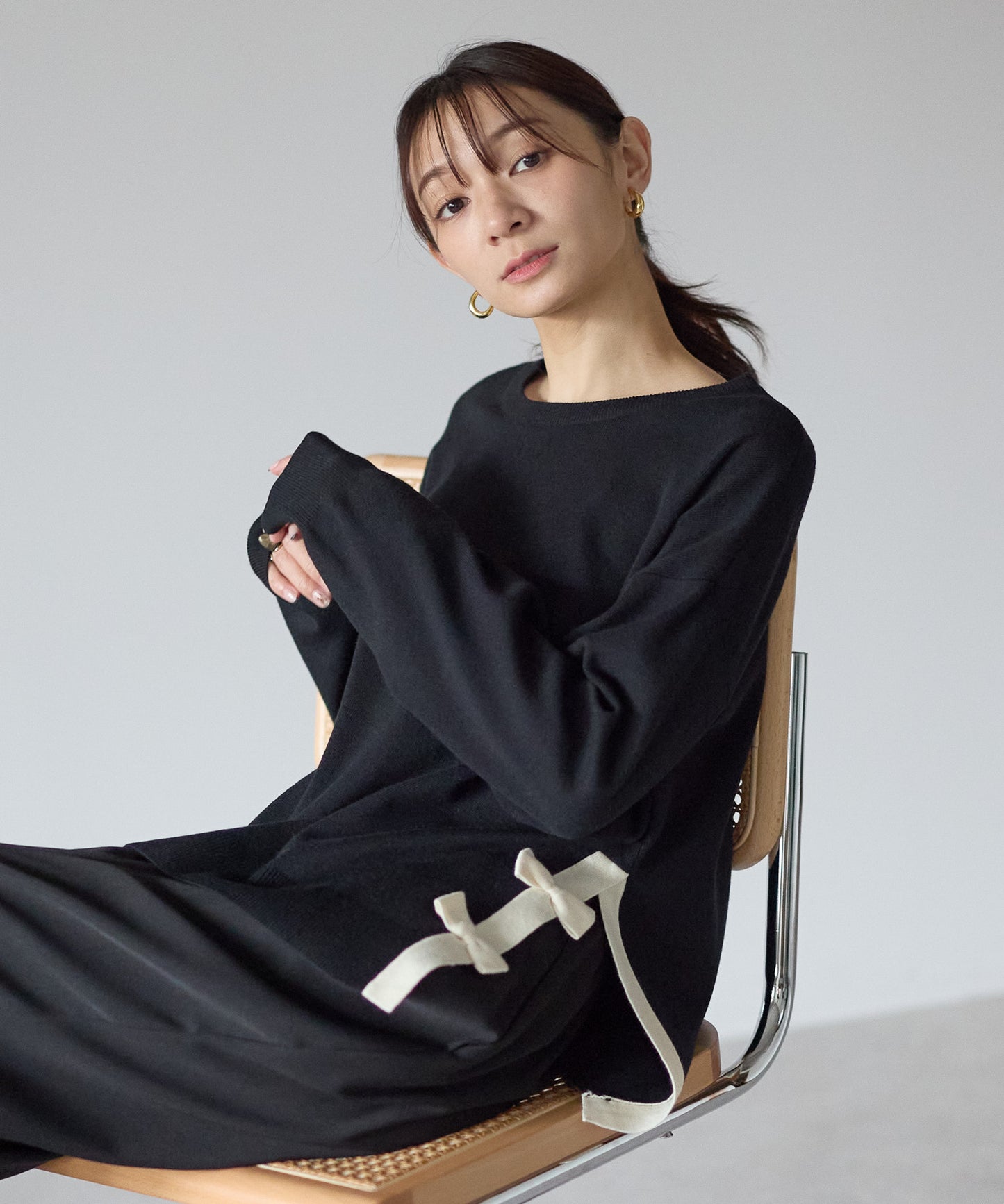 【11月28日(金)13時〜新発売】サイドリボンニット