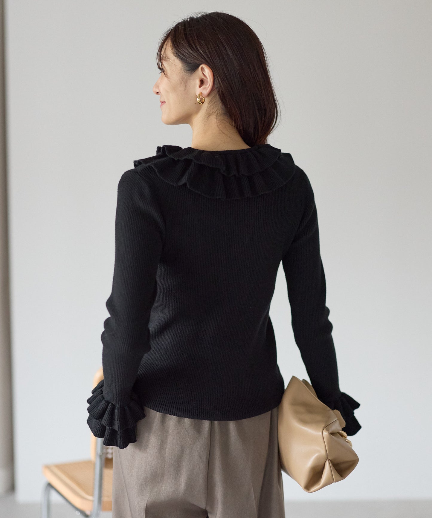 【11月28日(金)13時〜新発売】ダブルフリルリブニット