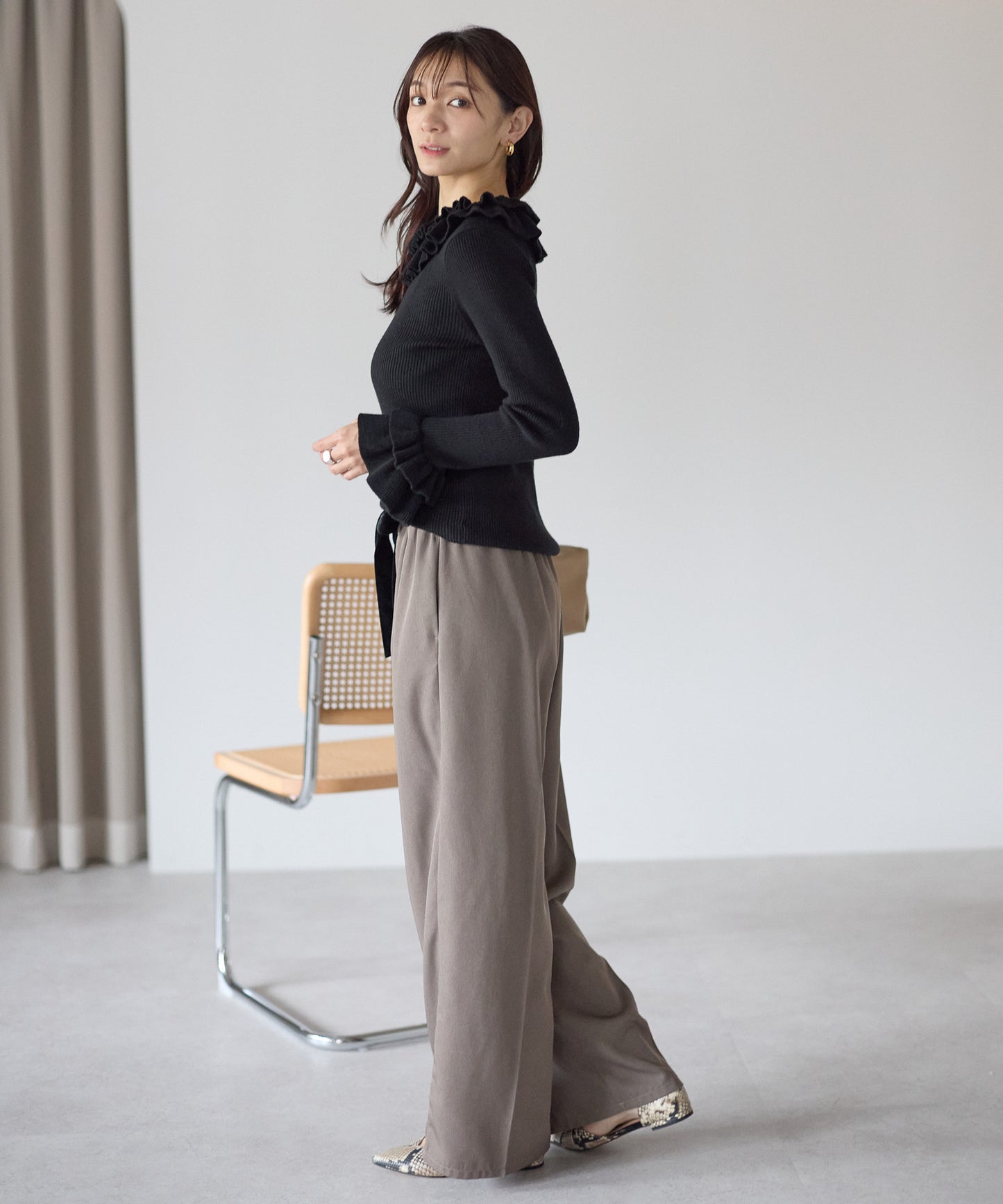 【11月28日(金)13時〜新発売】ダブルフリルリブニット