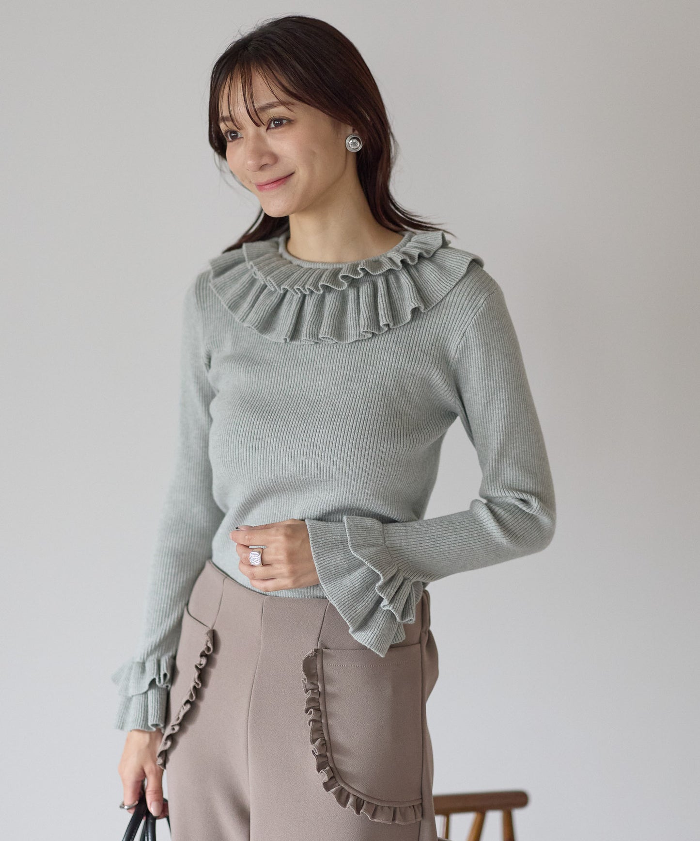 【11月28日(金)13時〜新発売】ダブルフリルリブニット