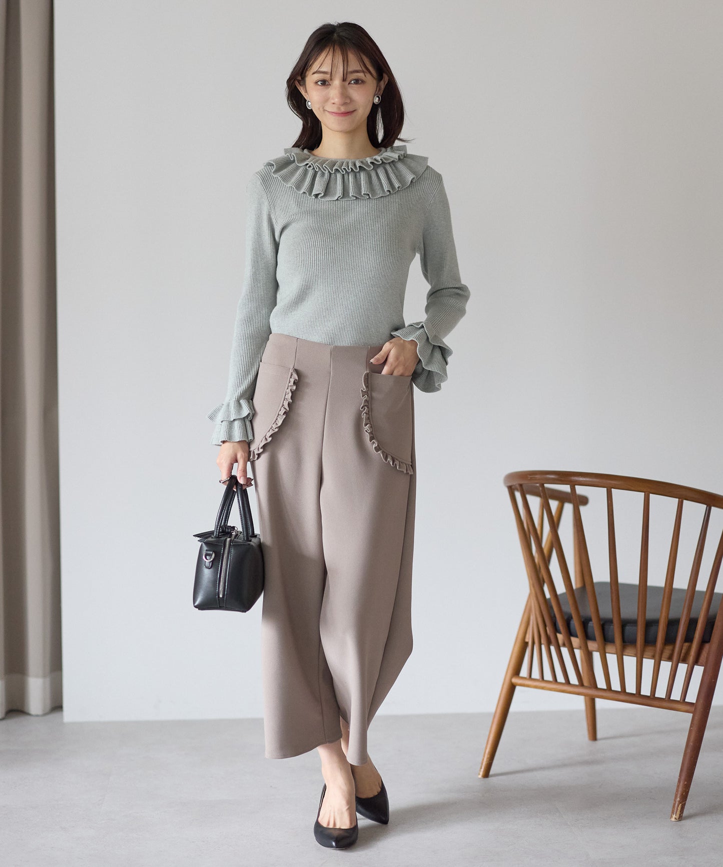 【11月28日(金)13時〜新発売】ダブルフリルリブニット