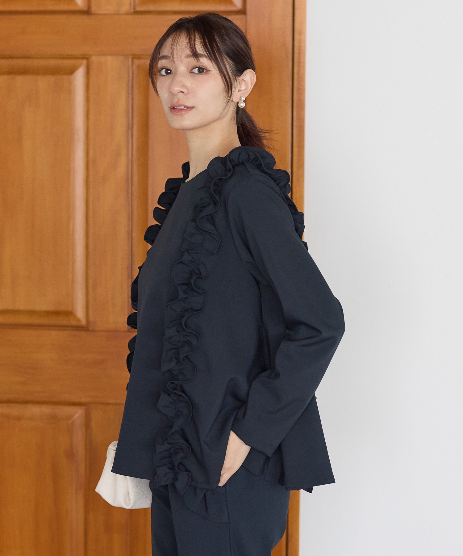 美品✨Neige ネージュ バックリボンワンピース ボンディング素材 ブラック バックリボンワンピース – Neigeオンラインストア