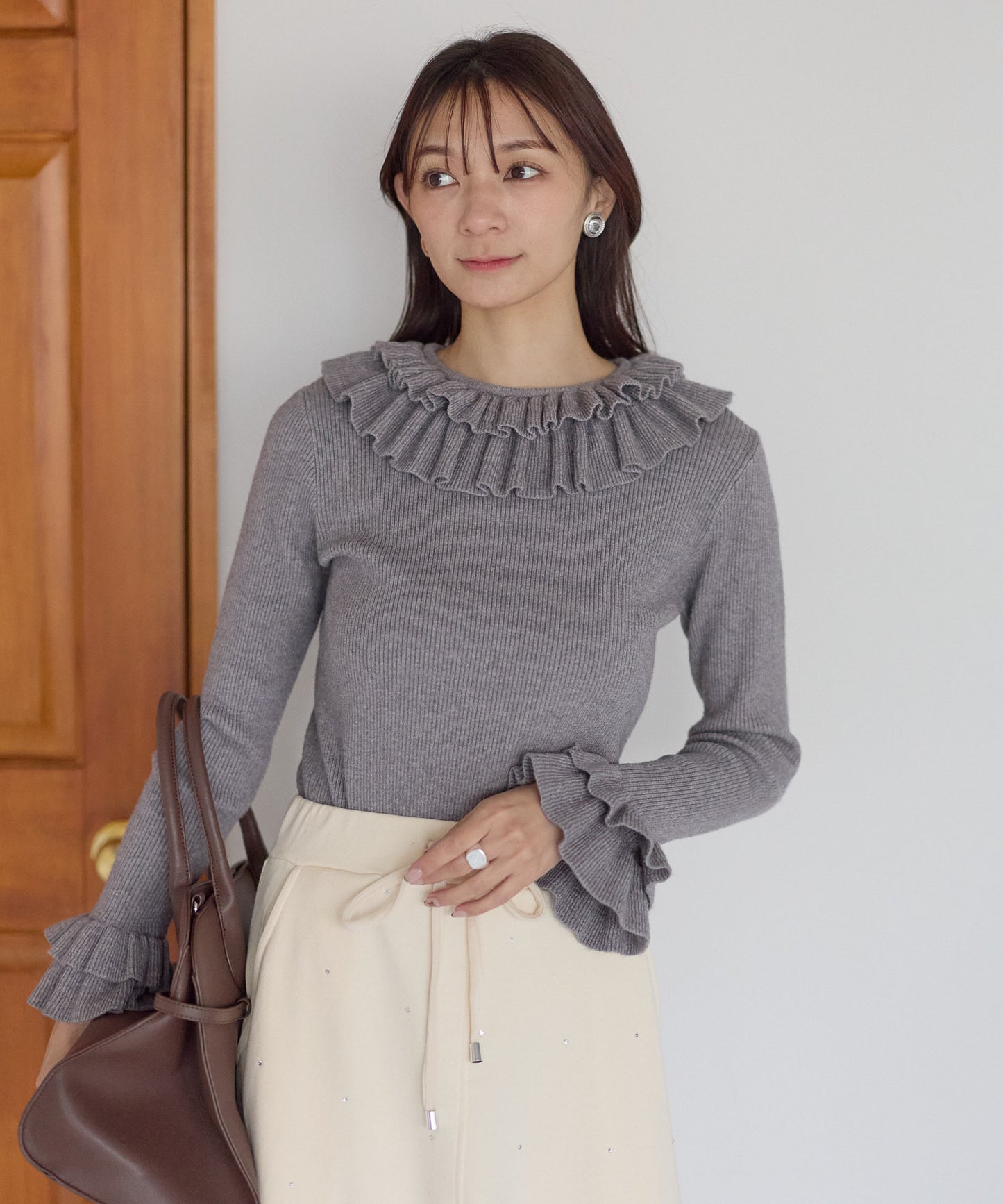 【11月28日(金)13時〜新発売】ダブルフリルリブニット