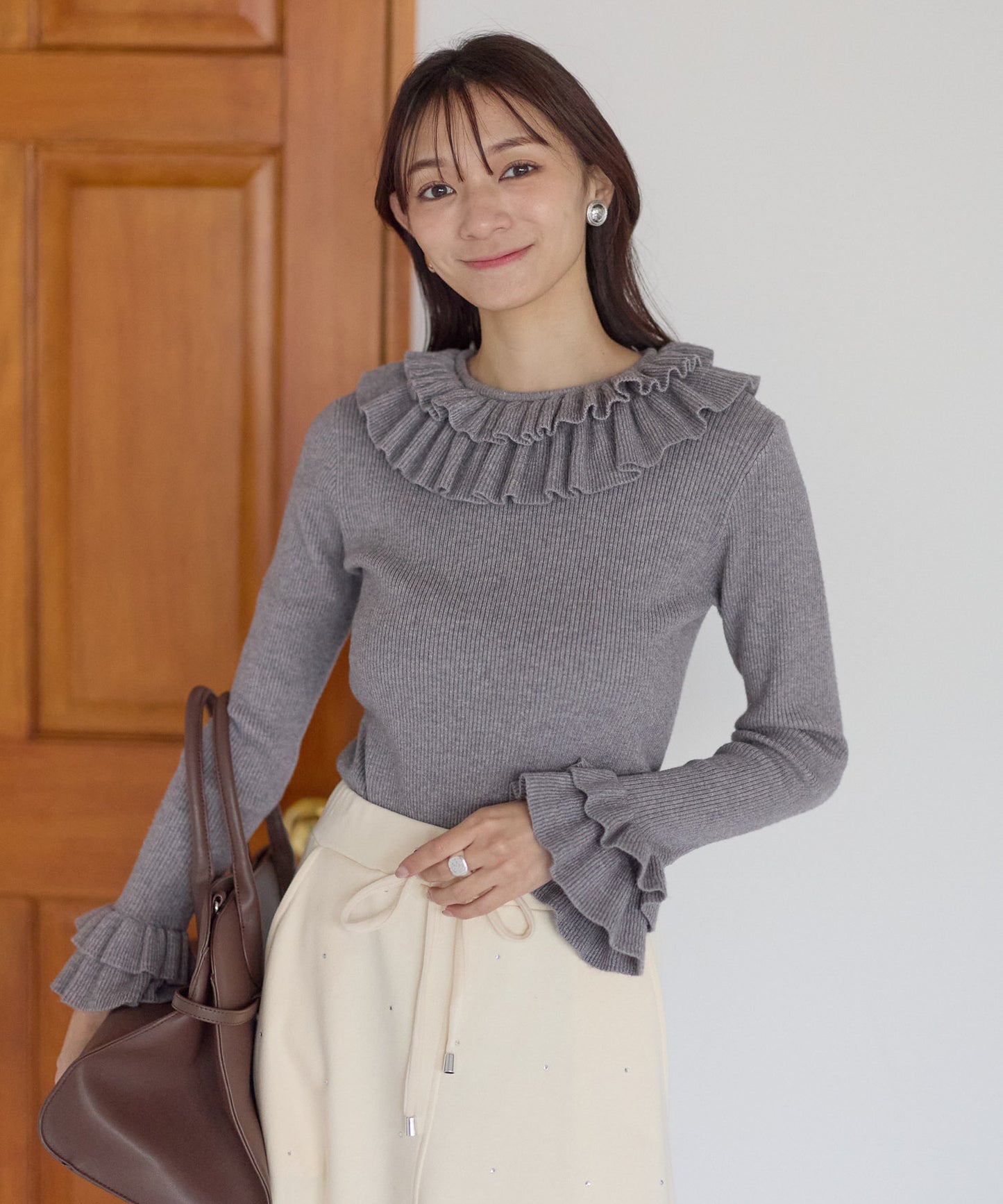 【11月28日(金)13時〜新発売】ダブルフリルリブニット