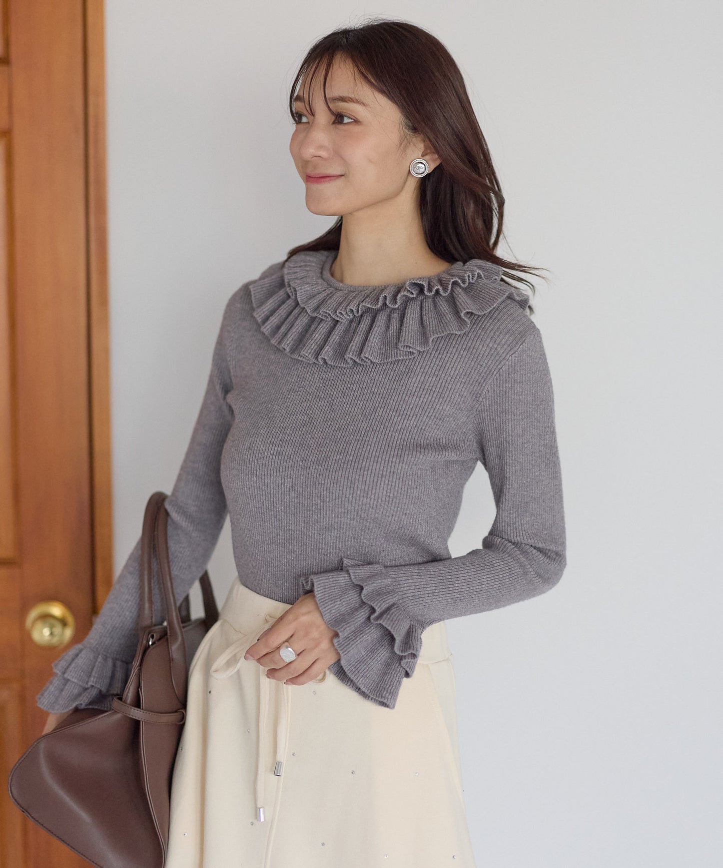 【11月28日(金)13時〜新発売】ダブルフリルリブニット