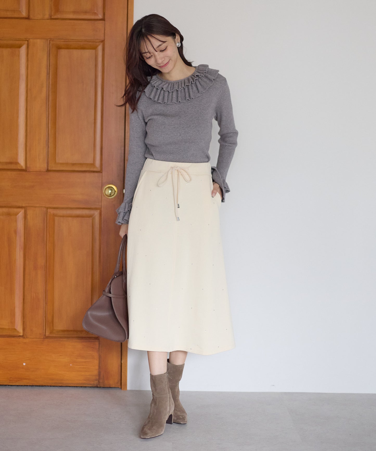 【11月28日(金)13時〜新発売】ダブルフリルリブニット