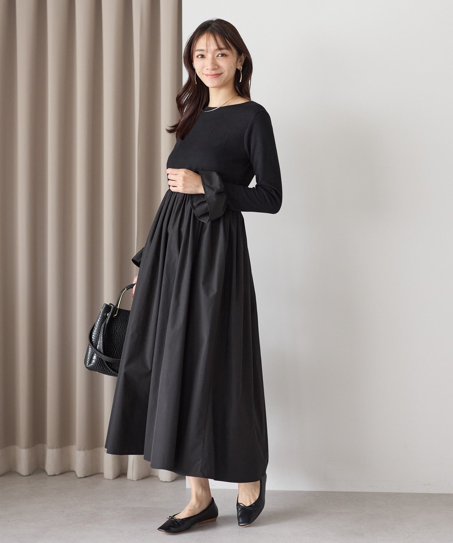 【11月9日(日)20時〜新発売】タフタフレアスリーブワンピース