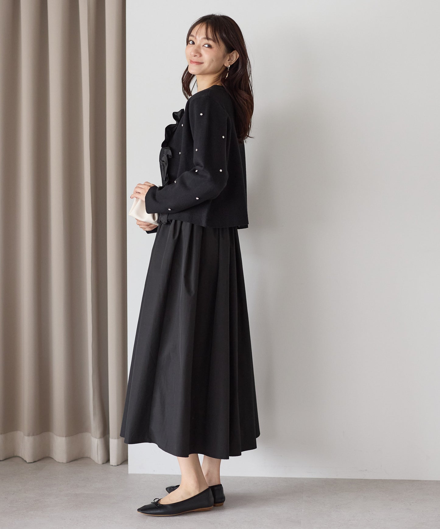 【11月9日(日)20時〜新発売】タフタフレアスリーブワンピース