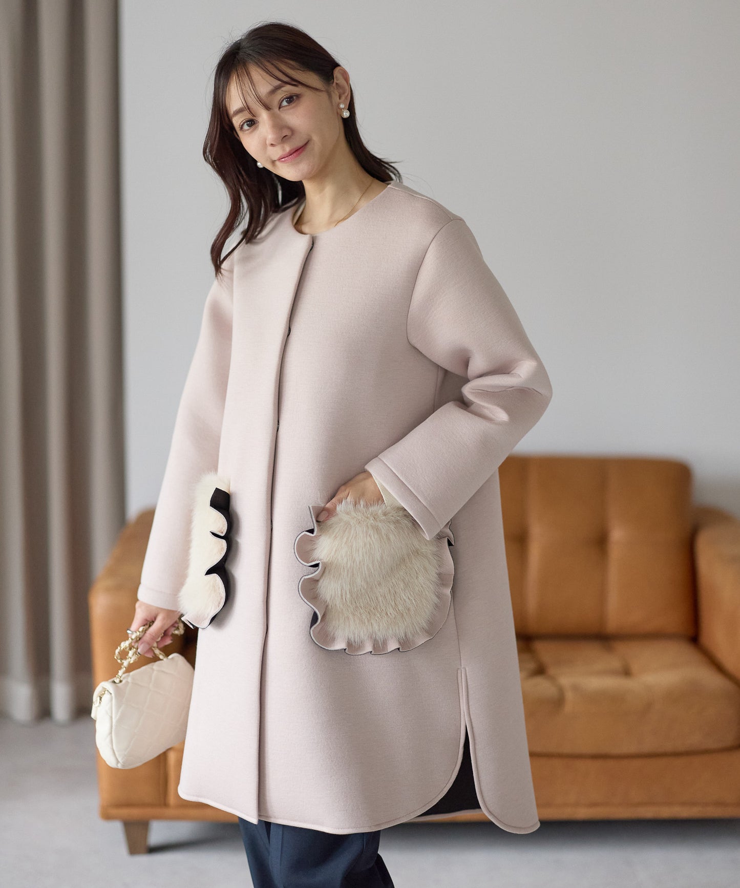 【12月5日(金)13時〜新発売】フリルファーポケットコート