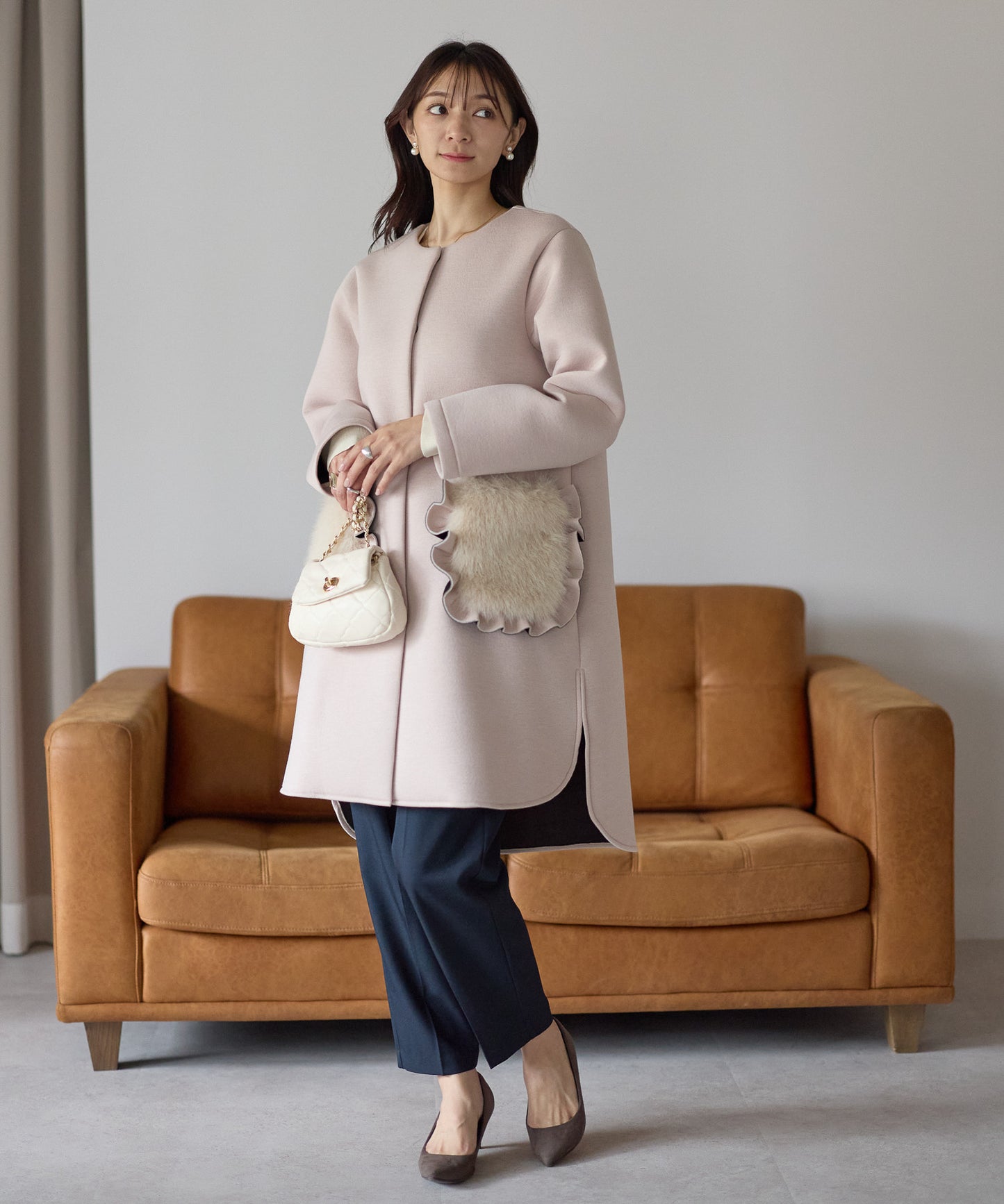 【12月5日(金)13時〜新発売】フリルファーポケットコート