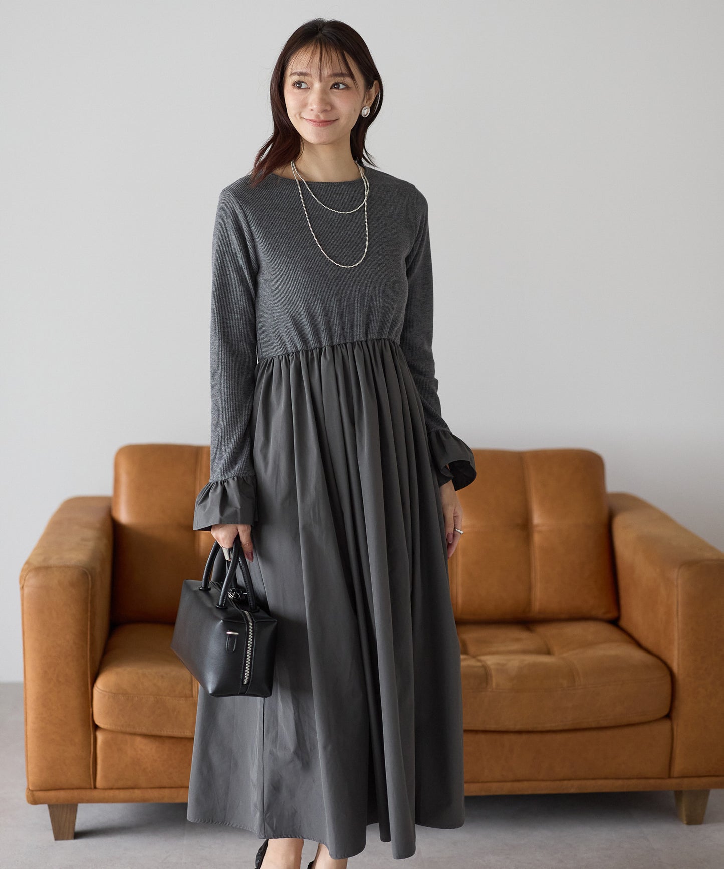 【11月9日(日)20時〜新発売】タフタフレアスリーブワンピース