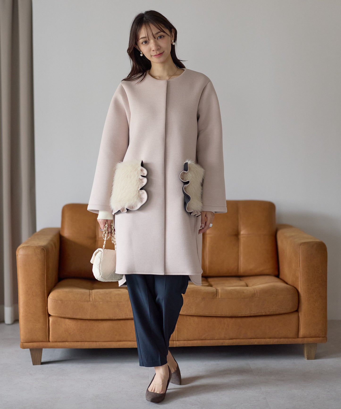 【12月5日(金)13時〜新発売】フリルファーポケットコート