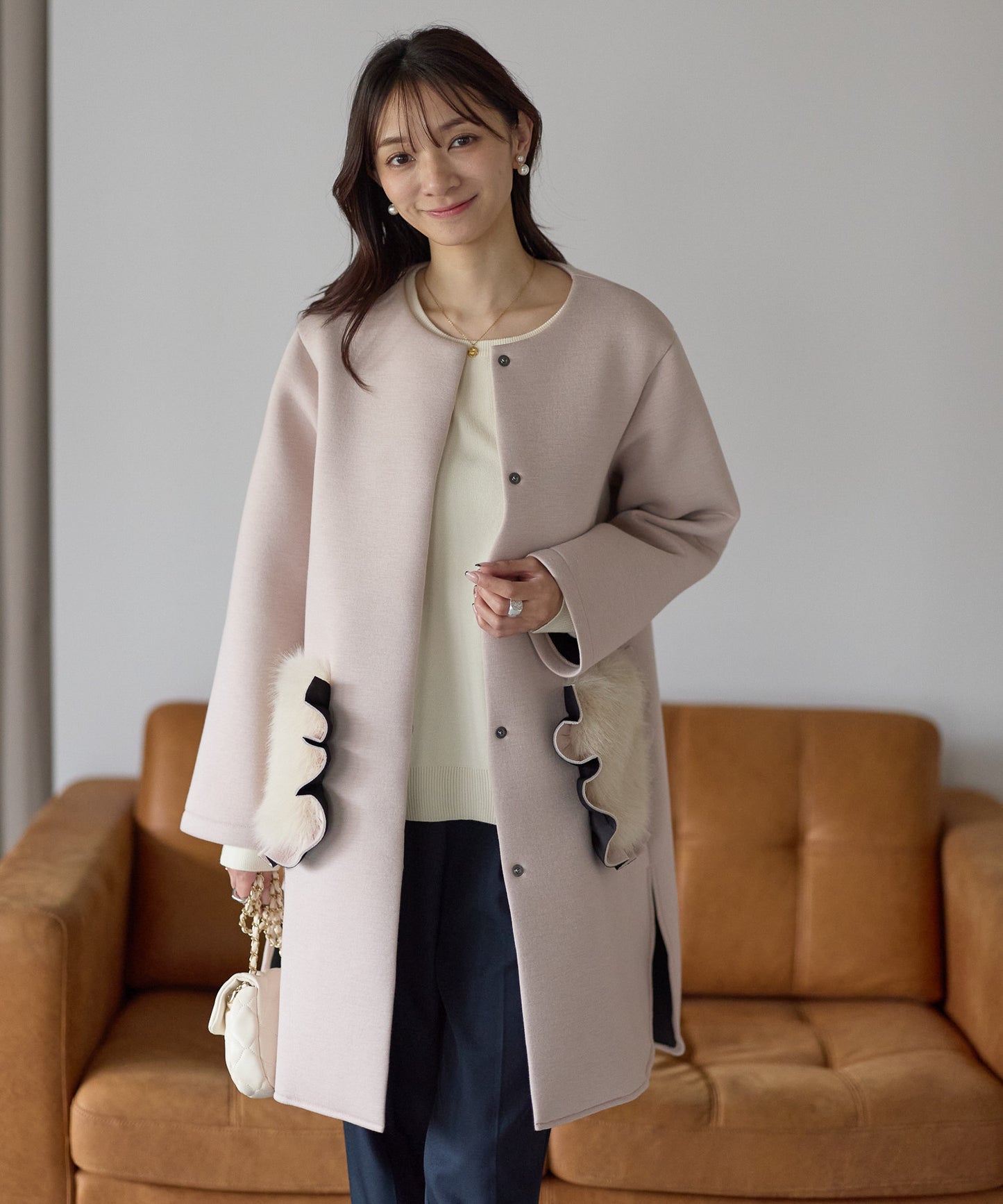 【12月5日(金)13時〜新発売】フリルファーポケットコート