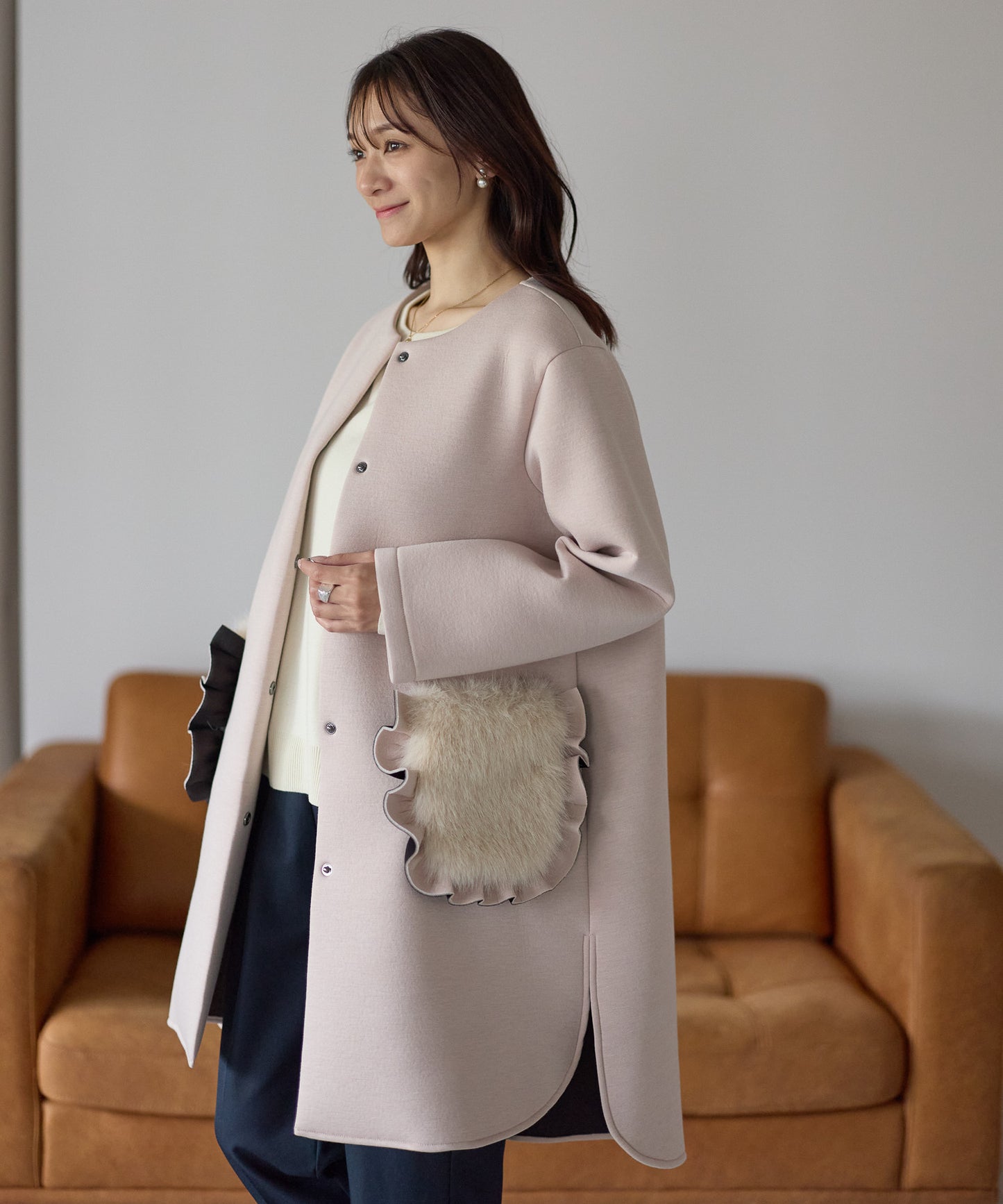 【12月5日(金)13時〜新発売】フリルファーポケットコート