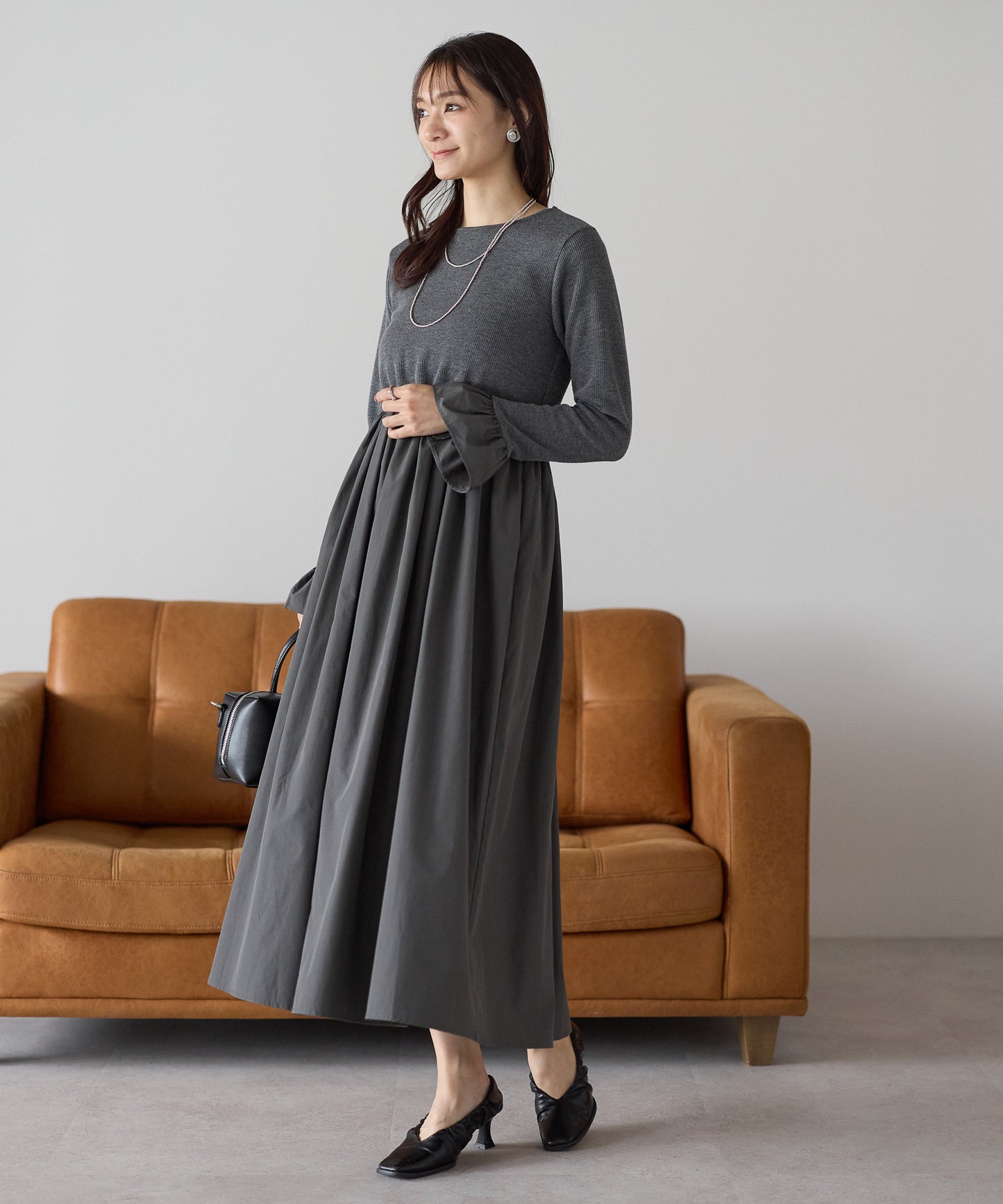 【11月9日(日)20時〜新発売】タフタフレアスリーブワンピース