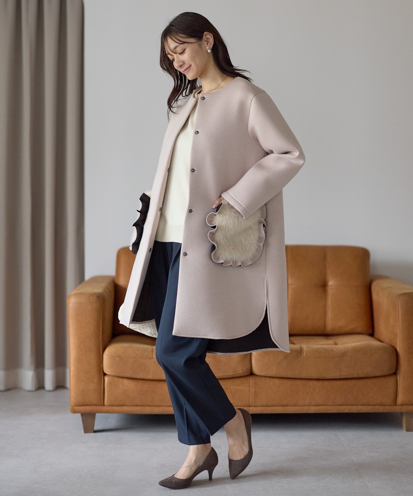 【12月5日(金)13時〜新発売】フリルファーポケットコート