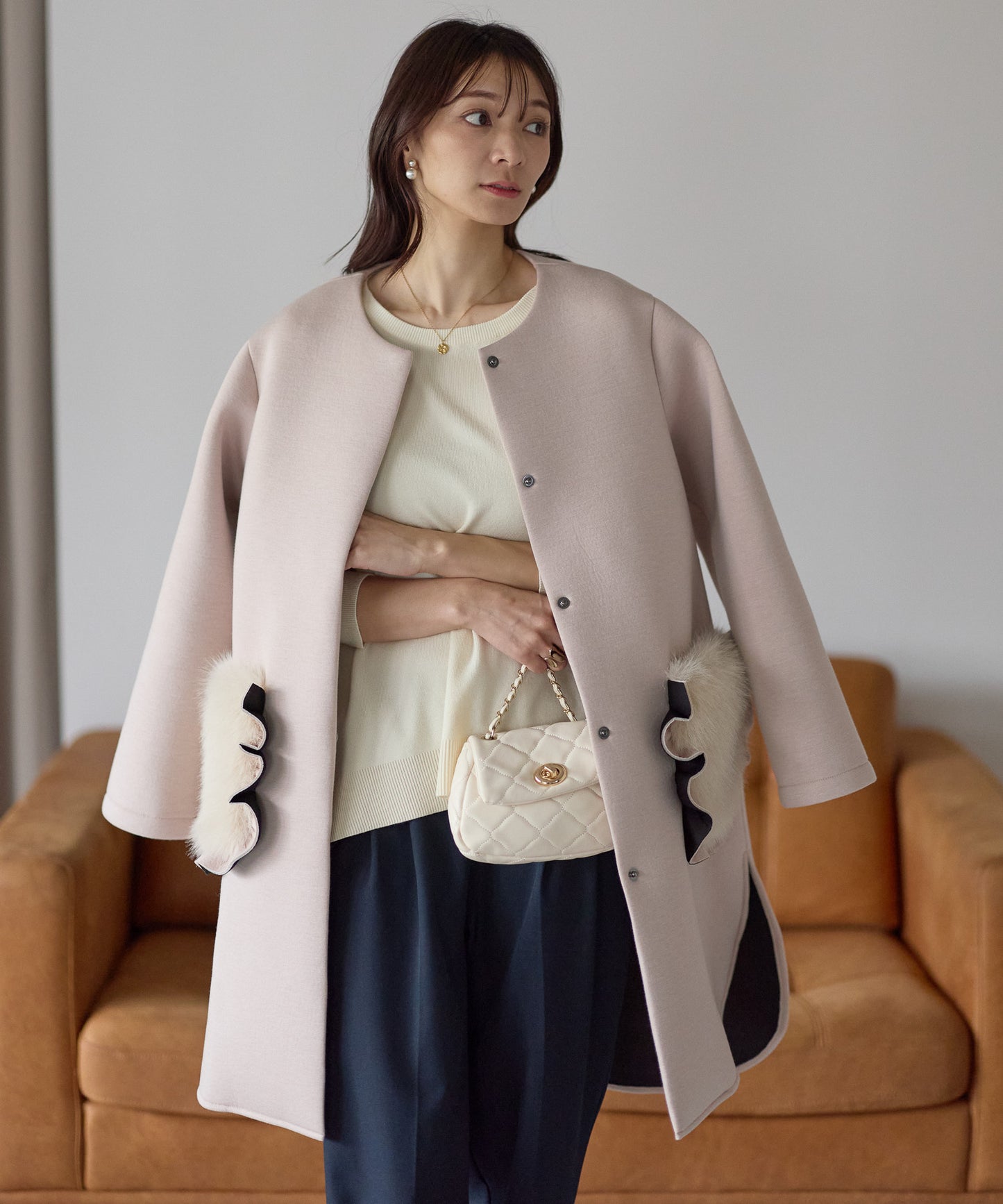 【12月5日(金)13時〜新発売】フリルファーポケットコート