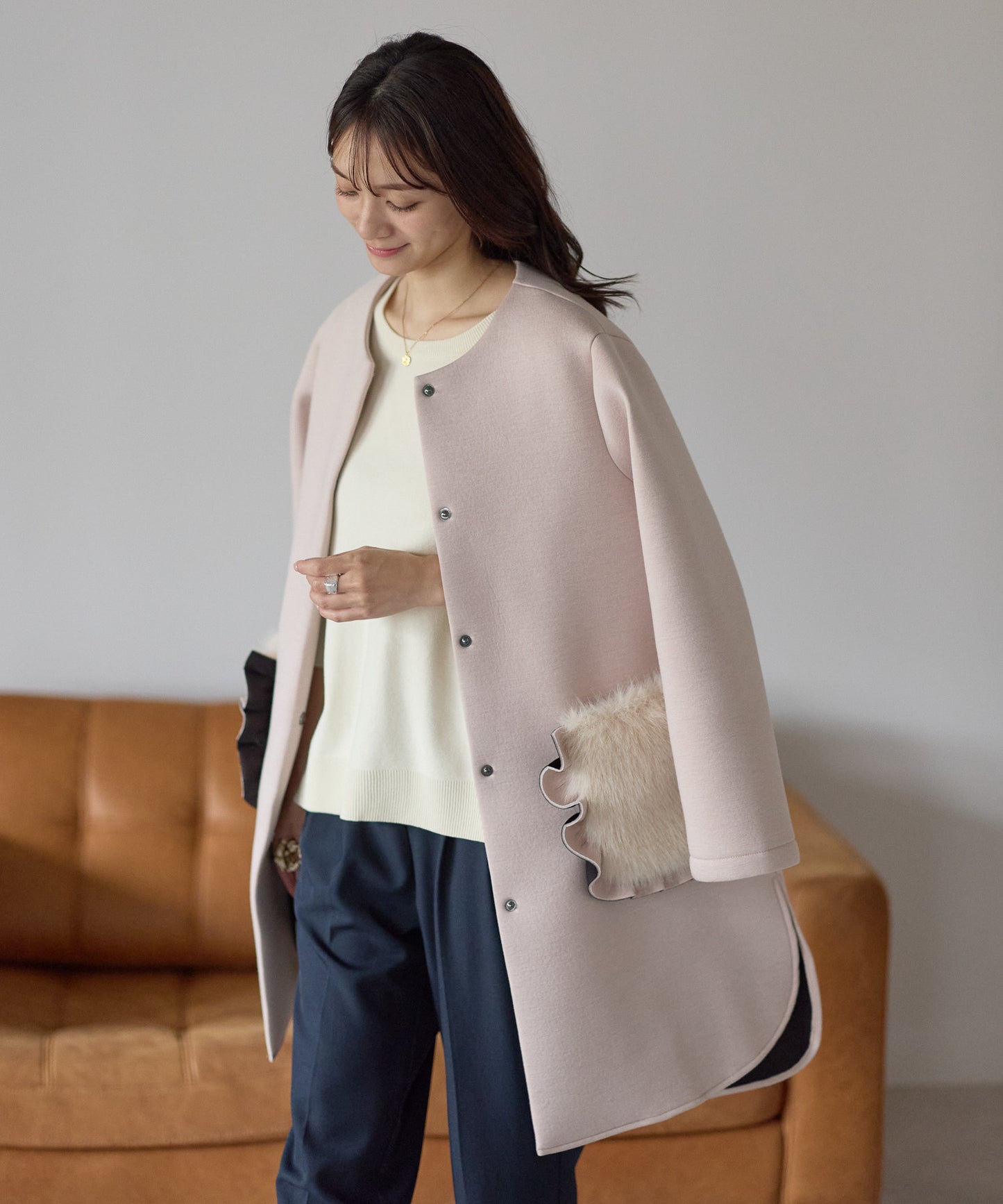 【12月5日(金)13時〜新発売】フリルファーポケットコート