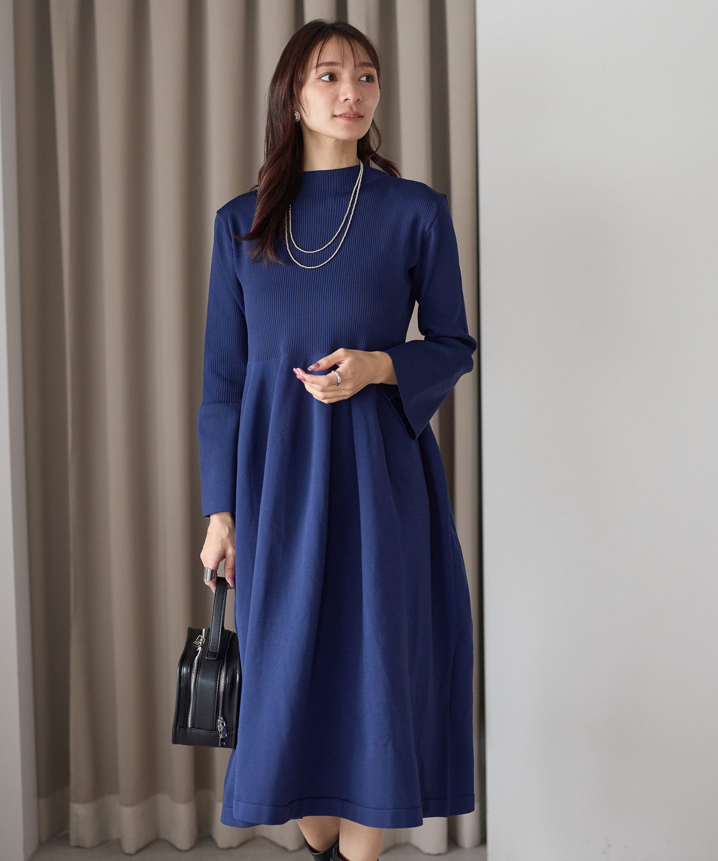 【11月9日(日)20時〜新発売】フレアスリーブダイバーニットワンピース