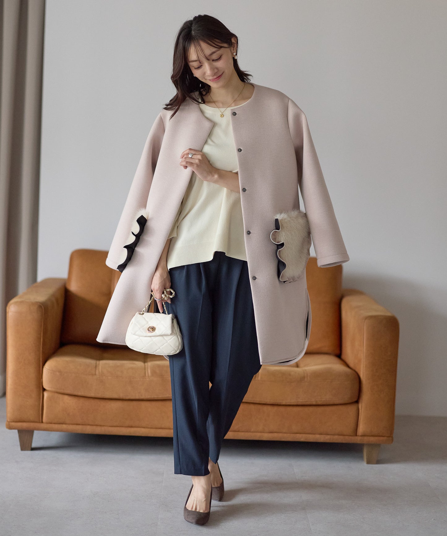 【12月5日(金)13時〜新発売】フリルファーポケットコート